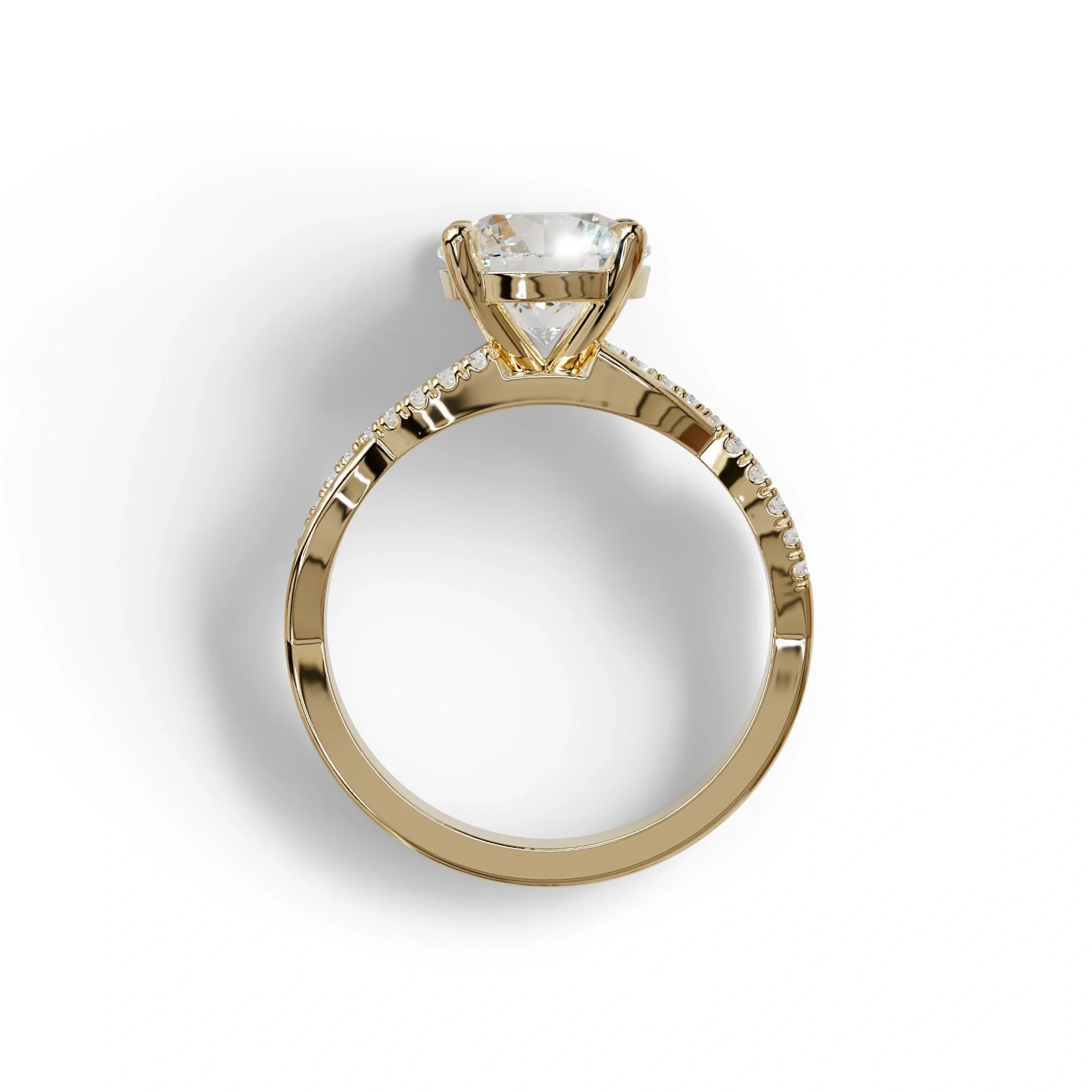 E VVS 3 Carat Round Cut Lab Diamond Ring - Infinity Cross