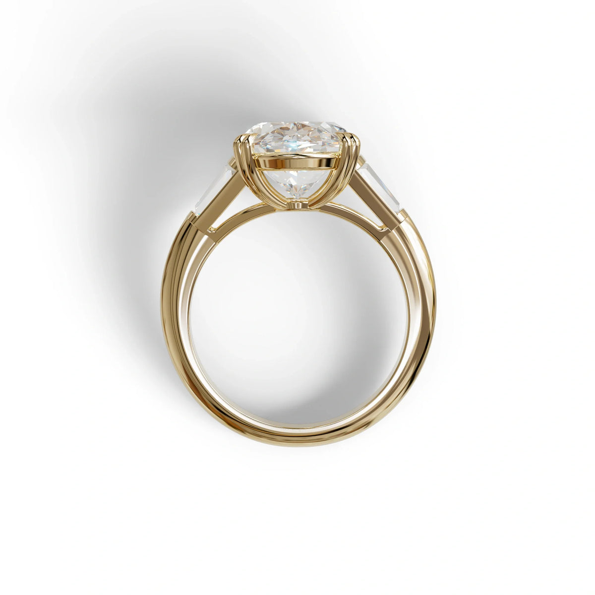 3 Carat E VVS Oval & Baguette Lab Diamond Ring - Persi