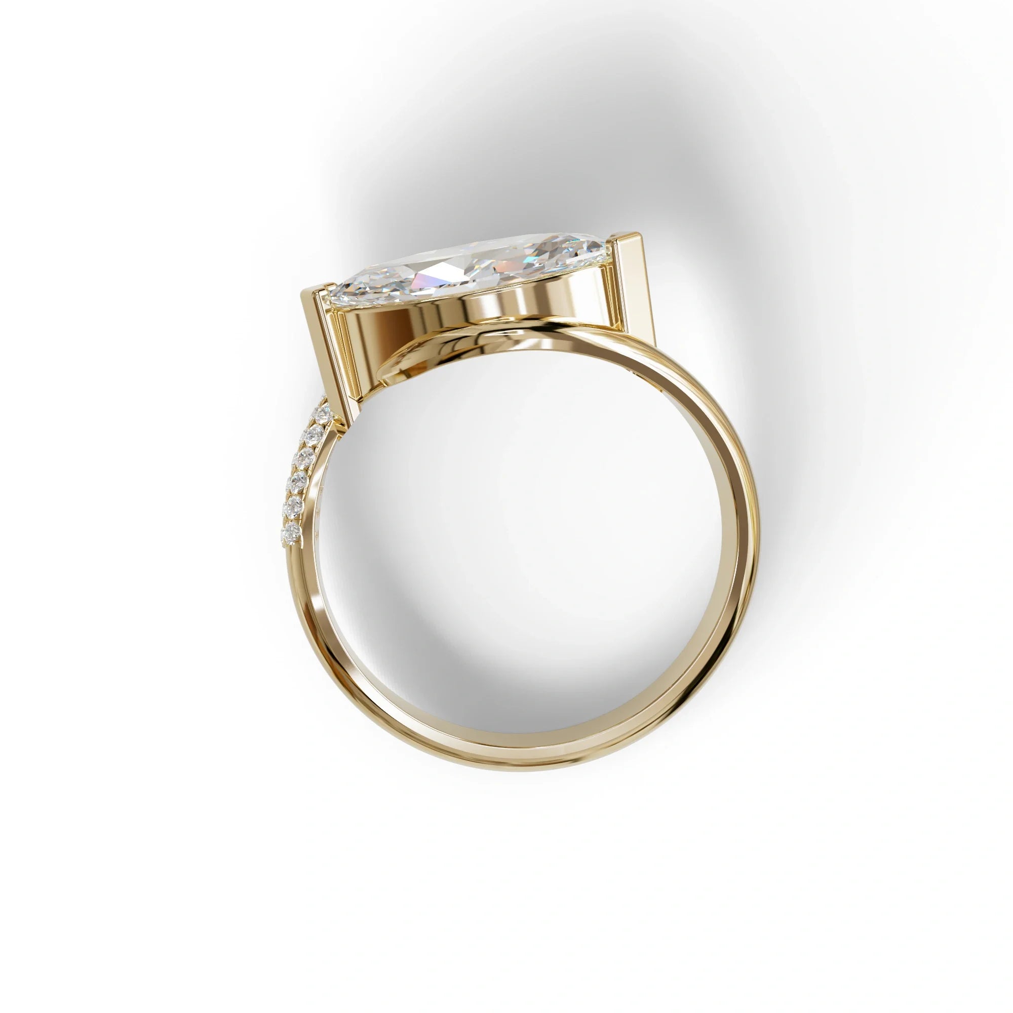 2 Carat E VVS Marquise Cut Lab Diamond Curve Engagement Ring - Maya