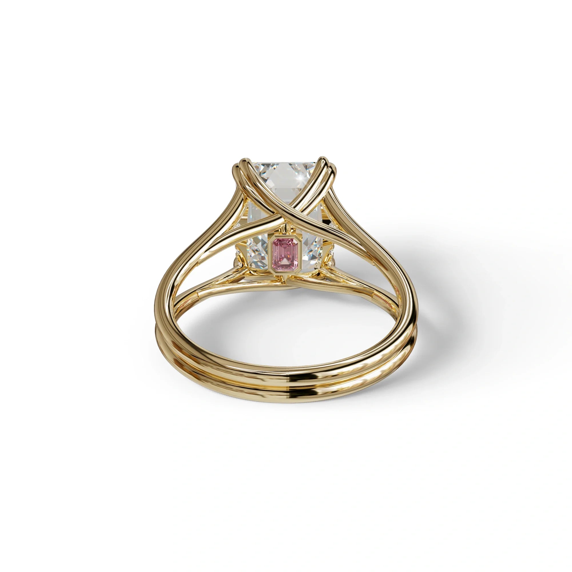 4 Carat E VVS Emerald Cut Lab Grown Diamond Engagement Ring - Tesira