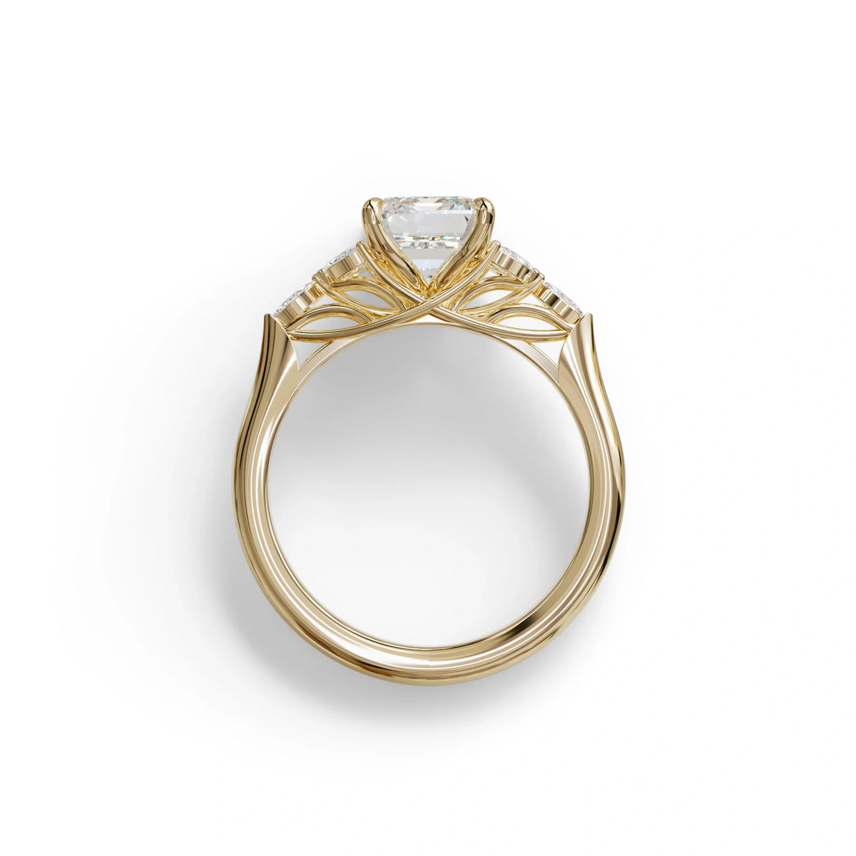 2.5 Carat Lab Grown Diamond Engagement Ring · Emerald Cut Nature-Inspired | Verona - view 7