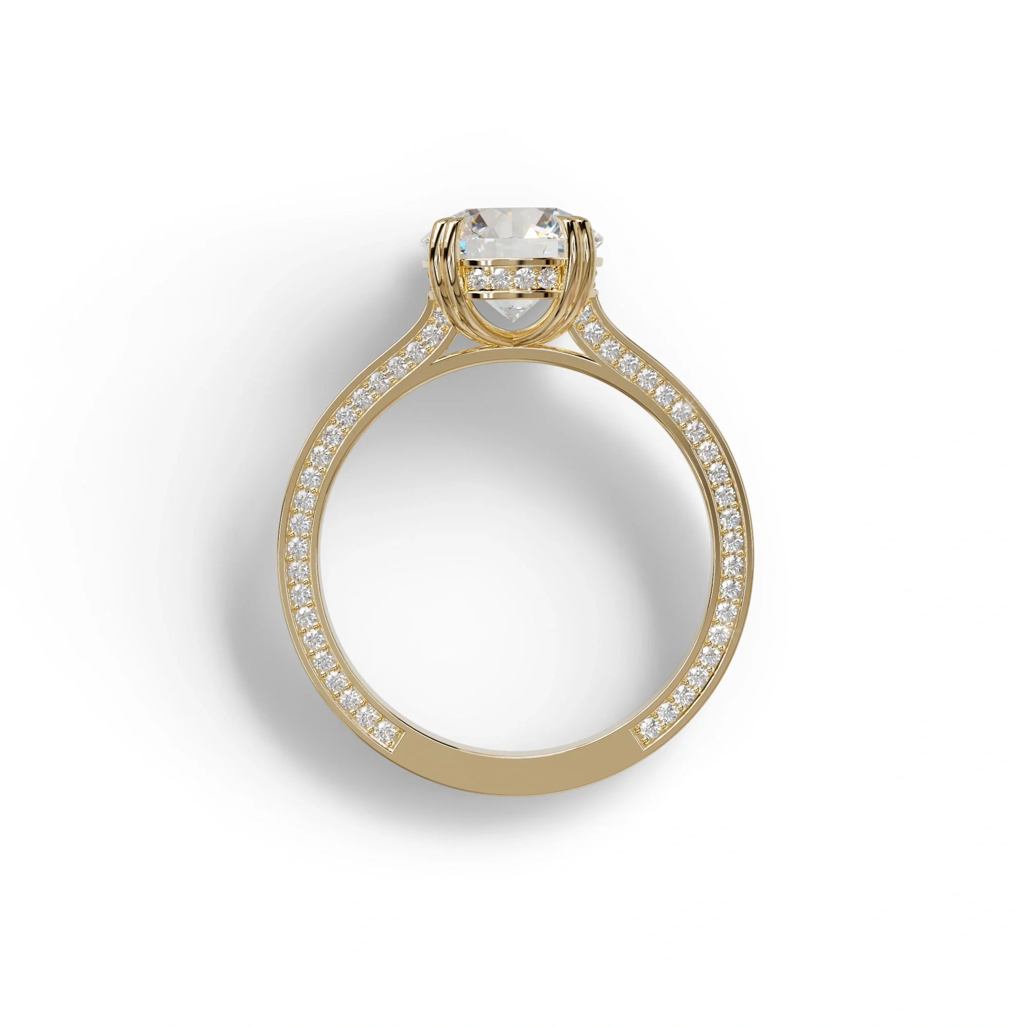 2 Carat E VVS Round Cut Hidden Halo Lab Diamond Engagement Ring - Maeve