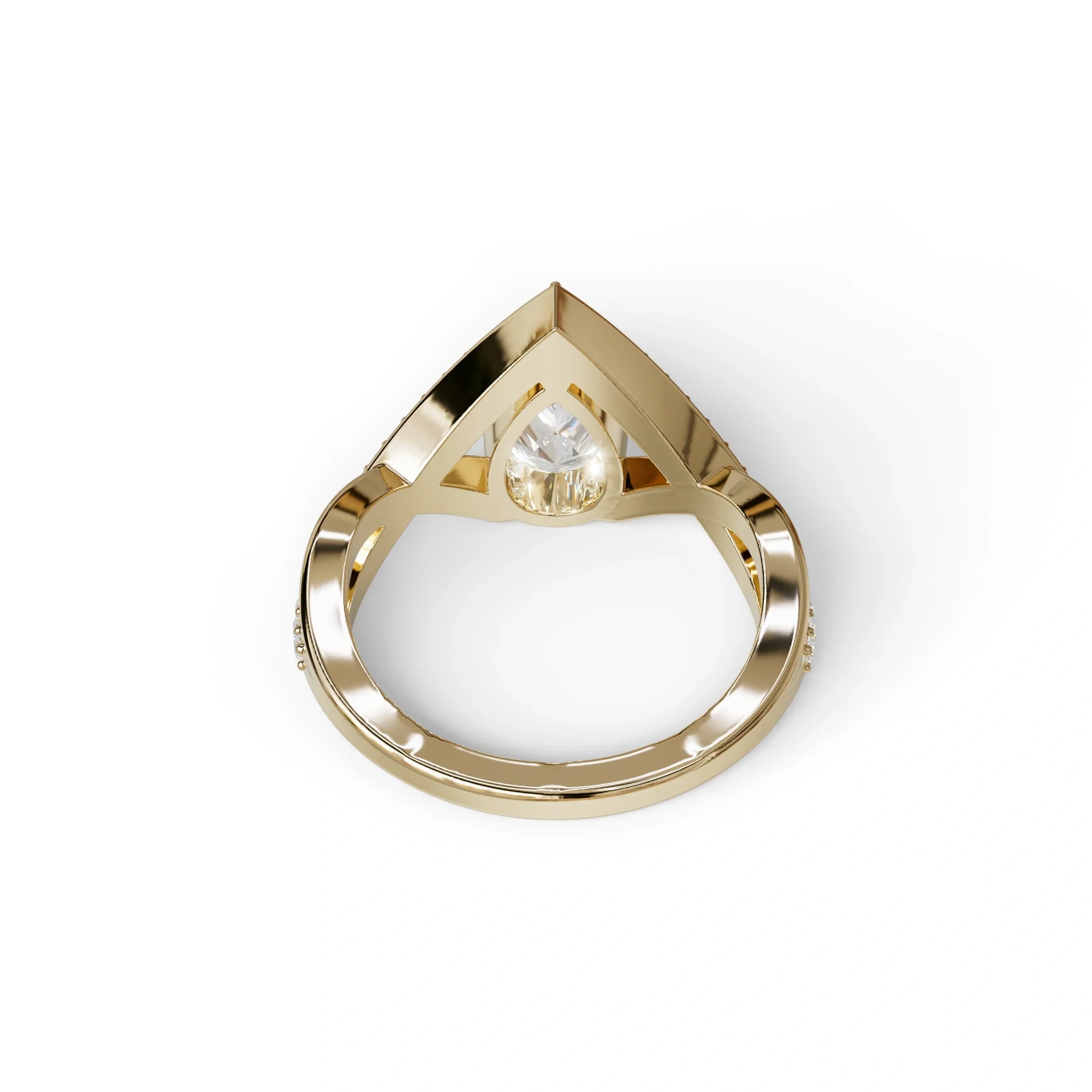 E VVS 2 Carat Pear Cut Tear Drop Lab Diamond Ring - Glamly