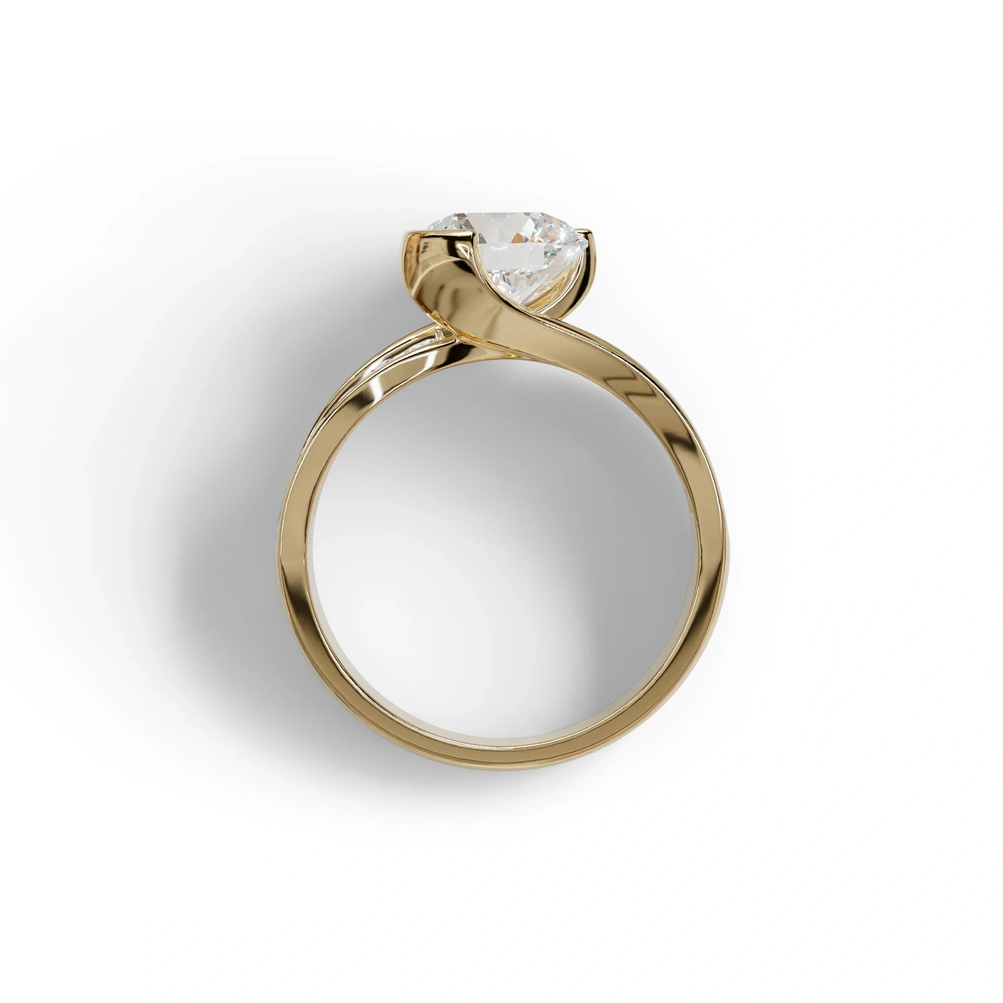2 Carat E VVS Round Cut Lab Diamond Engagement Ring | Channel Setting - Avonlea