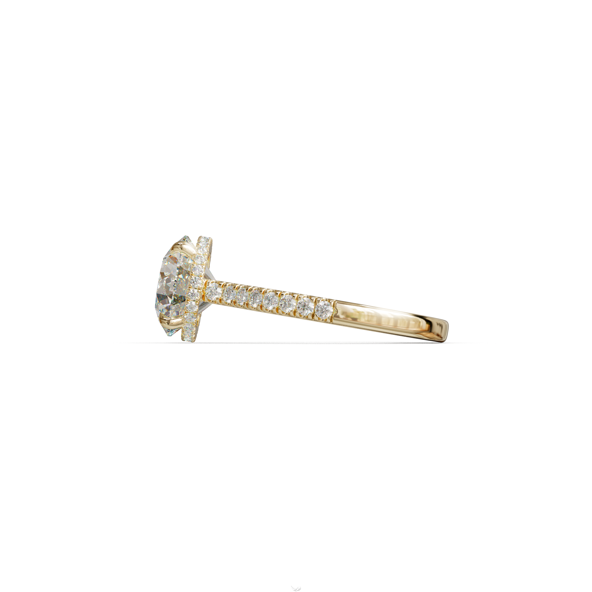 3 Carat E/VVS Round Cut Hidden Halo & Pave Setting Lab Diamond Ring - Eblouissant