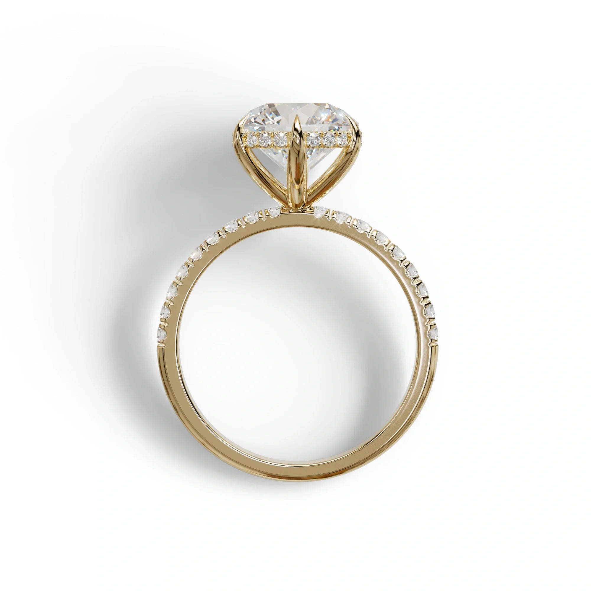 2.5 Carat Round Cut Hidden Halo & Pave Lab Grown Diamond Ring - Hyper Saga
