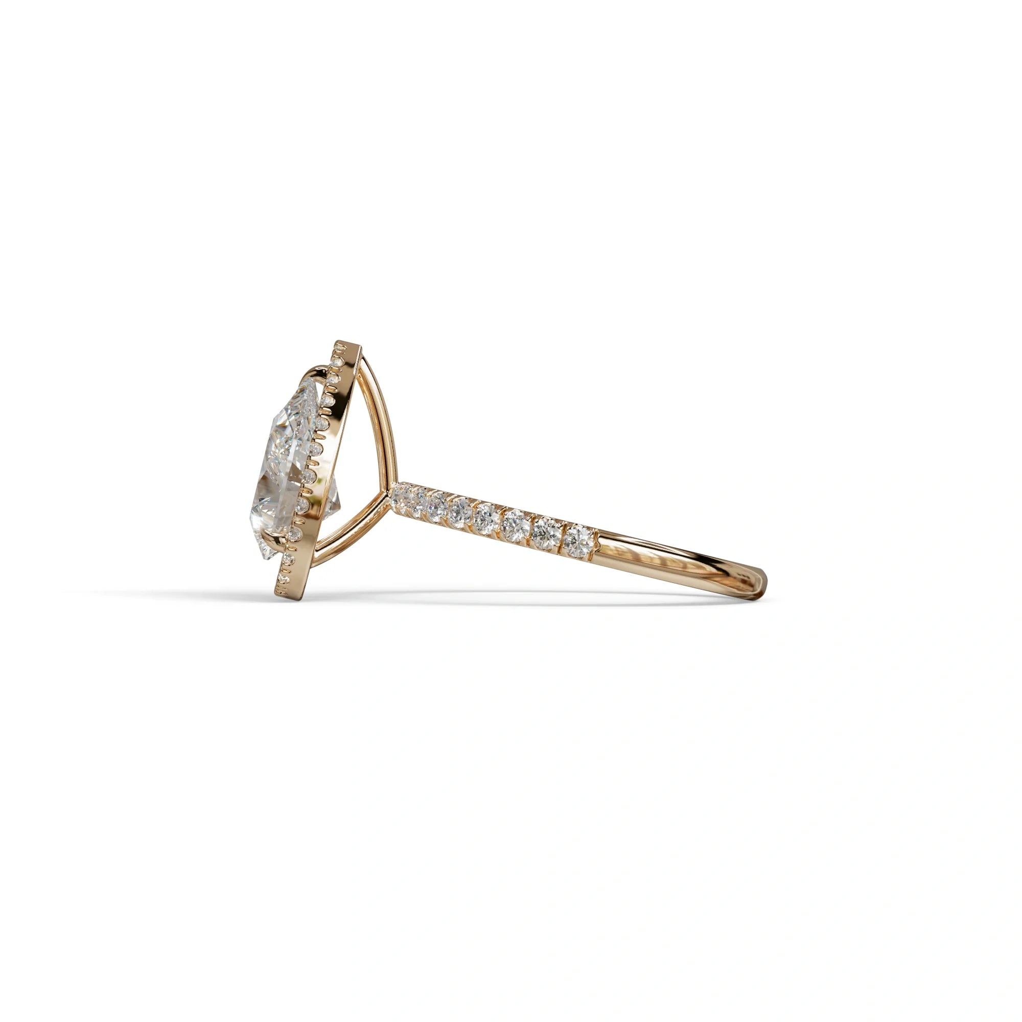 E VVS 2 Carat Pear Cut Halo & Pave Lab Diamond Ring - Glam Deck