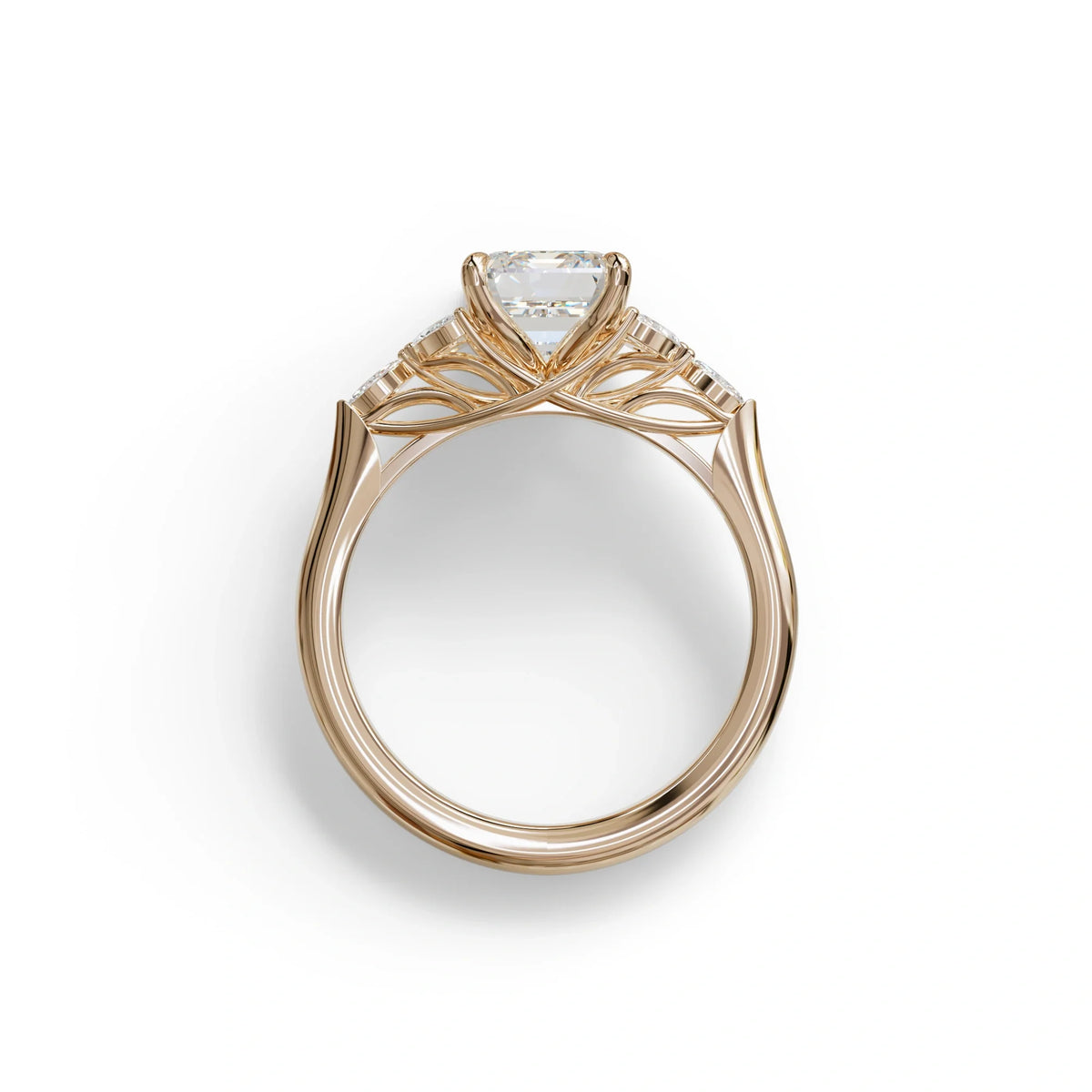 2.5 Carat Lab Grown Diamond Engagement Ring · Emerald Cut Nature-Inspired | Verona - view 8