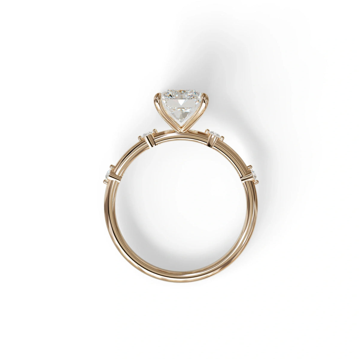 2 Ct Radiant Cut Lab Grown Diamond Engagement Ring | Space-Chanel Setting - Elaria
