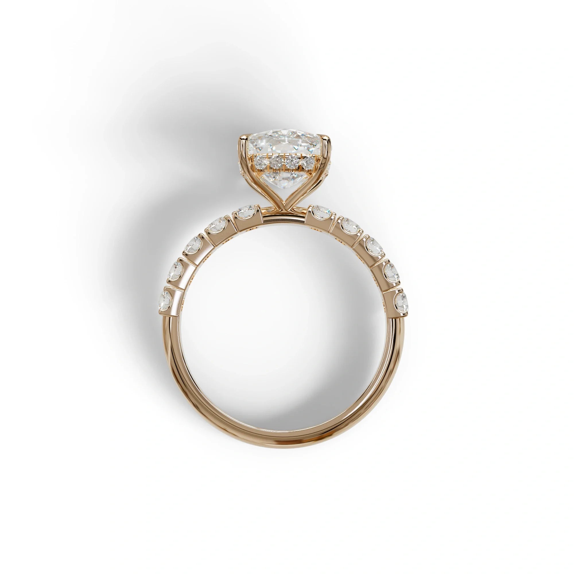 4 Carat Elongated Cushion Cut Lab Diamond Engagement Ring - Sandrine
