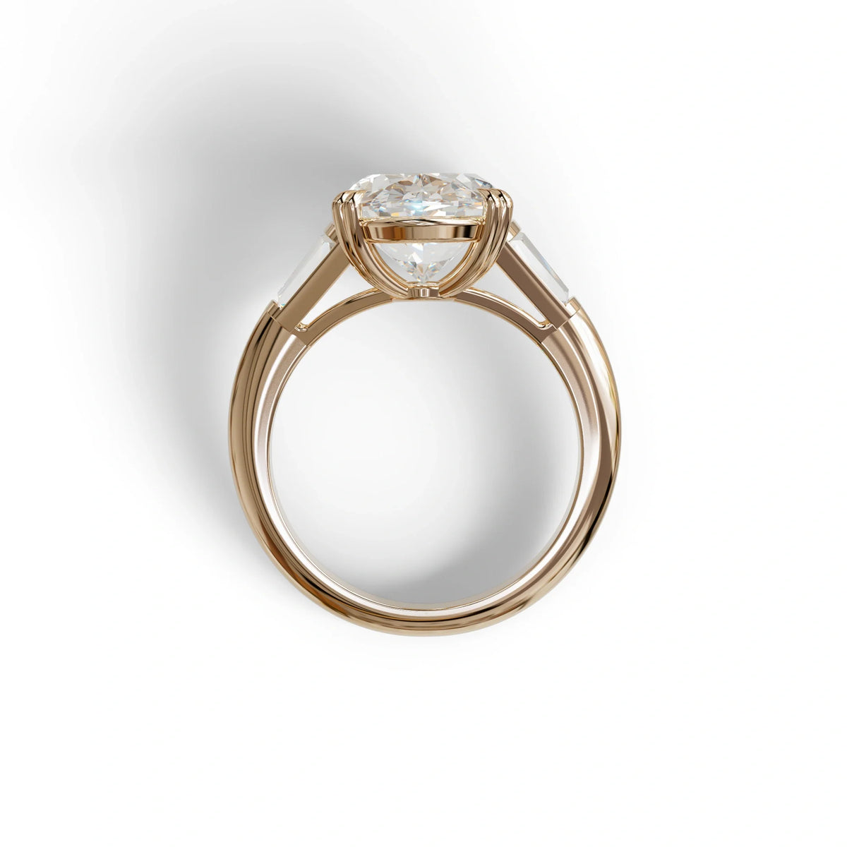 3 Carat E VVS Oval & Baguette Lab Diamond Ring - Persi