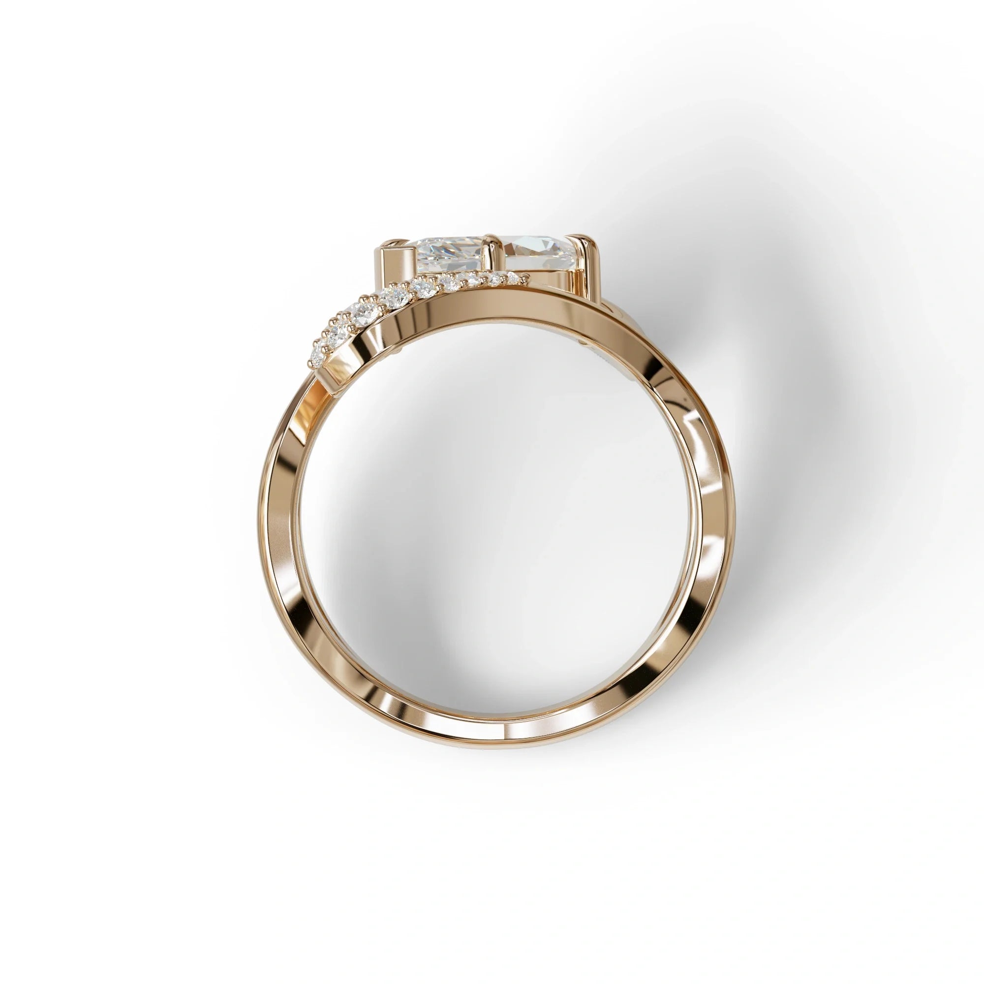 3 Carat Marquise Cut Lab Grown Diamond Curve Ring - Myka