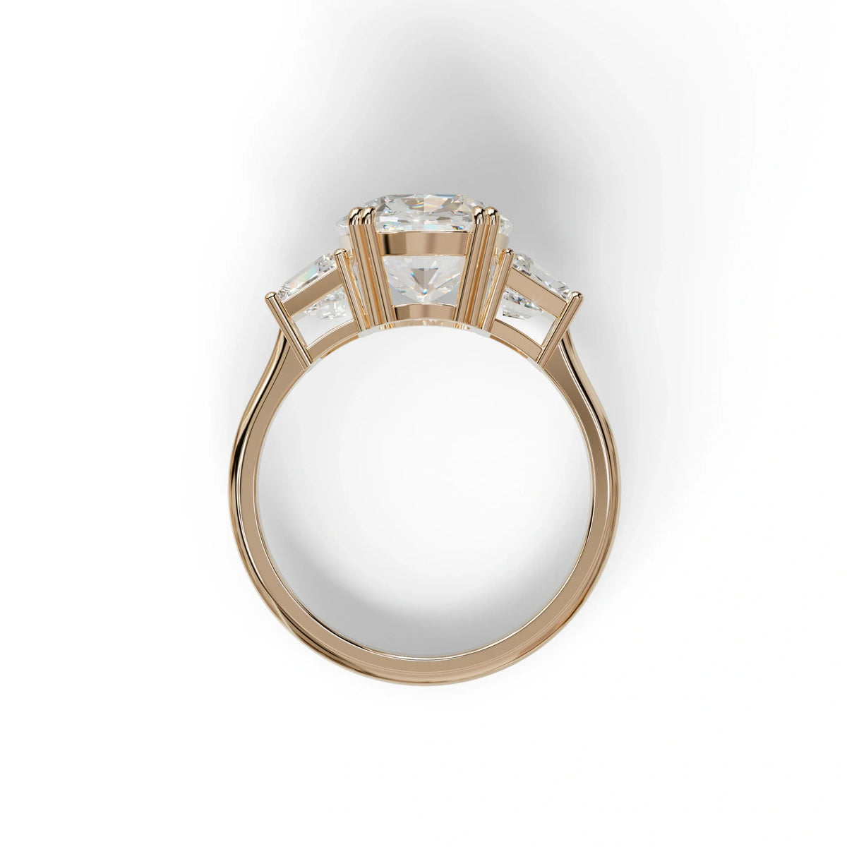 3.5 Carat Lab Grown Diamond Engagement Ring · Cushion Cut Three Stone | Trilogy - view 8