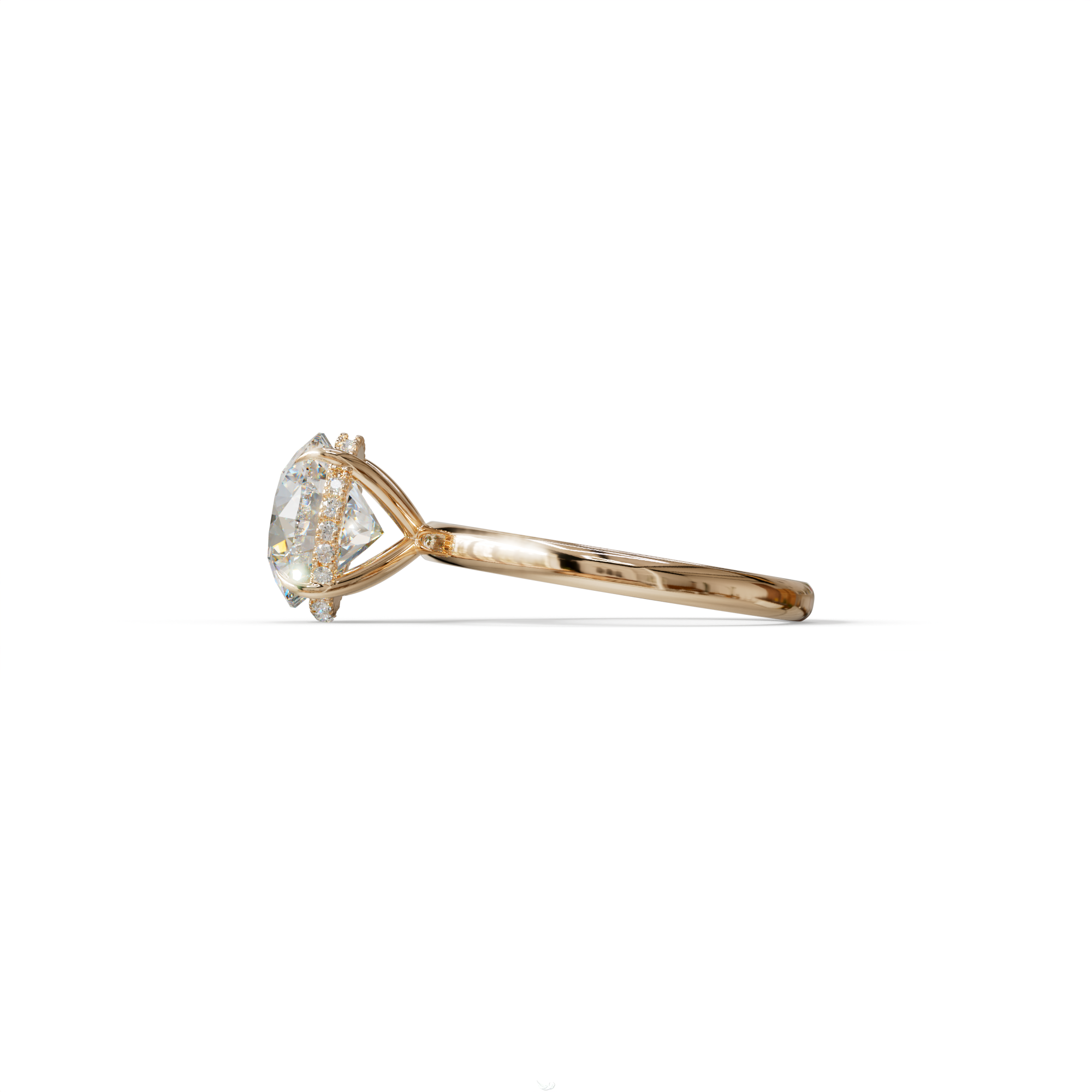 3 Carat E-VVS Round Hidden Halo Lab Diamond Ring