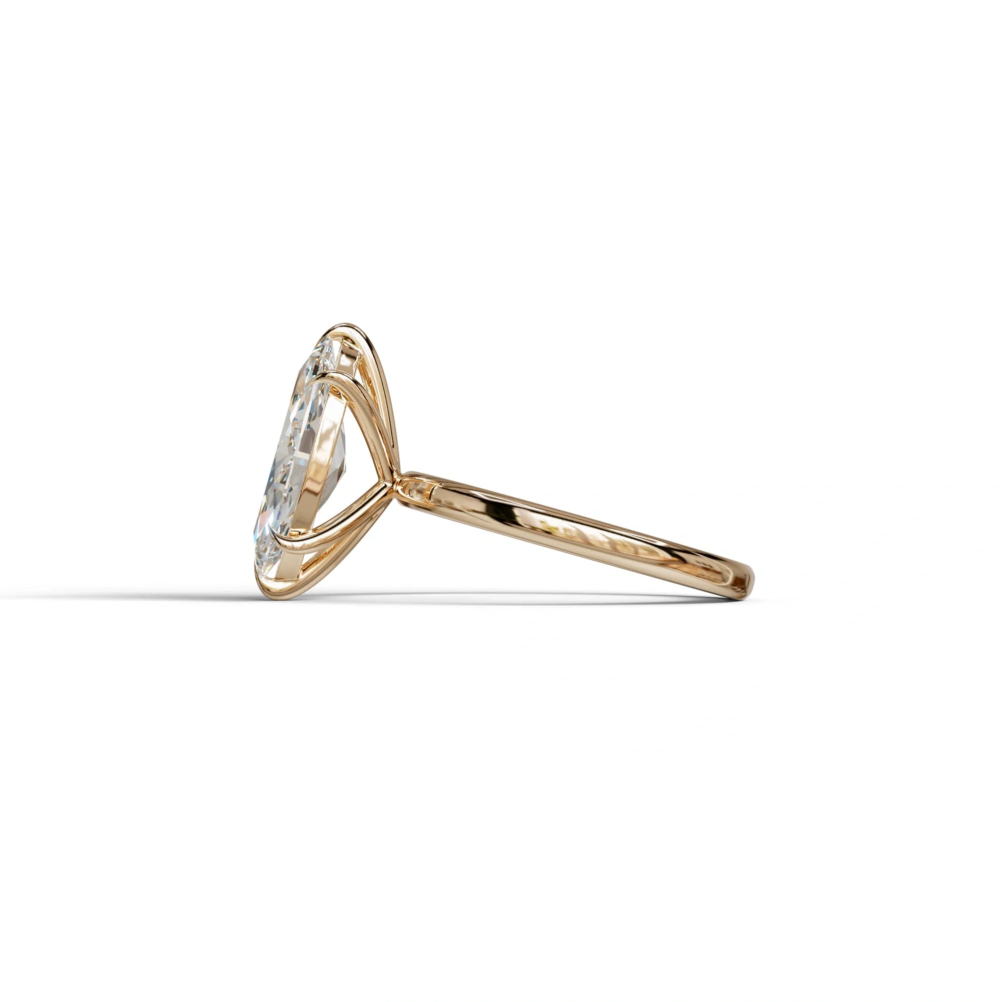 E VVS Marquise Cut Solitaire Lab Grown Diamond Engagement Ring - Celestina