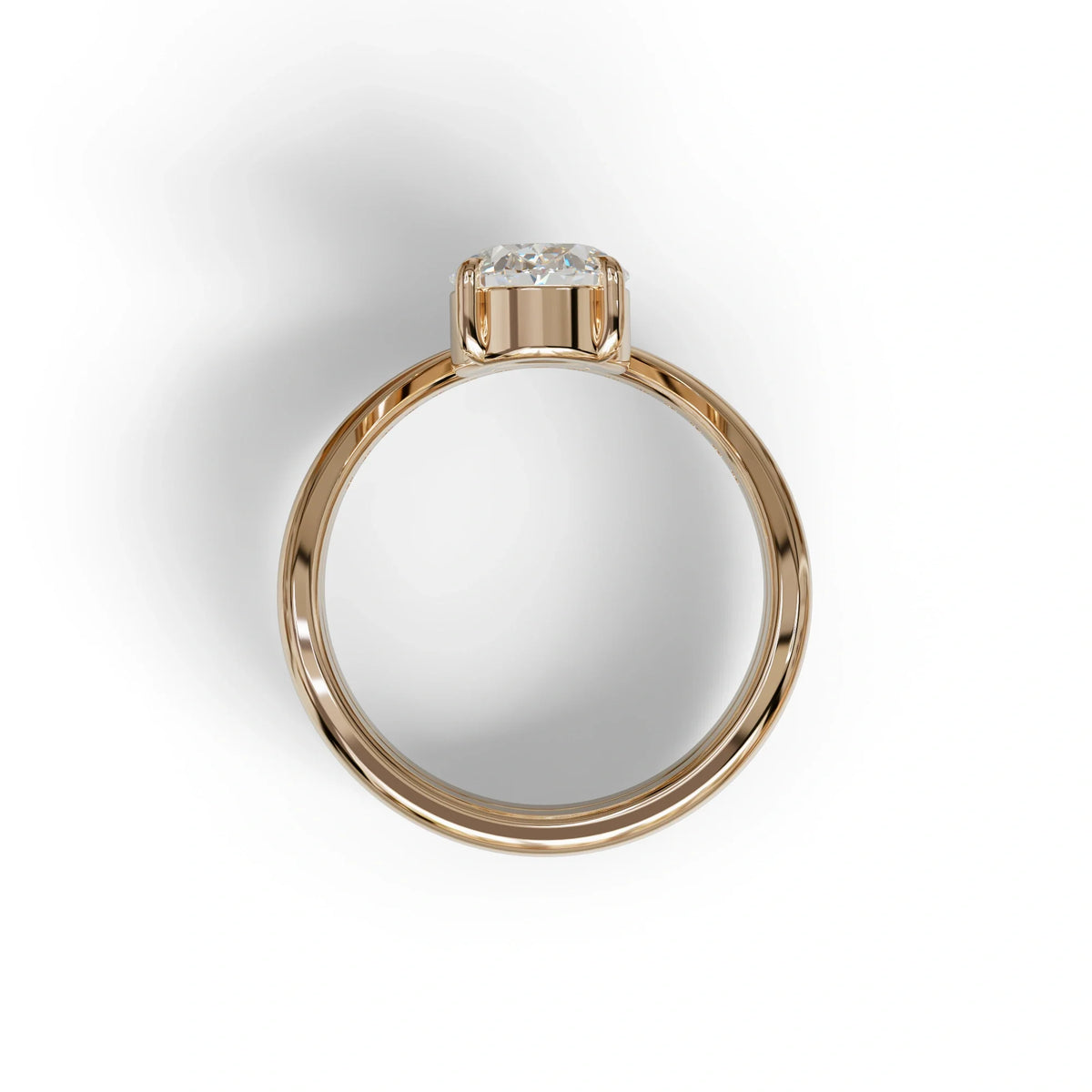 2 Carat E VVS Oval Cut Lab Grown Diamond Ring | Curve Setting - Brilliance