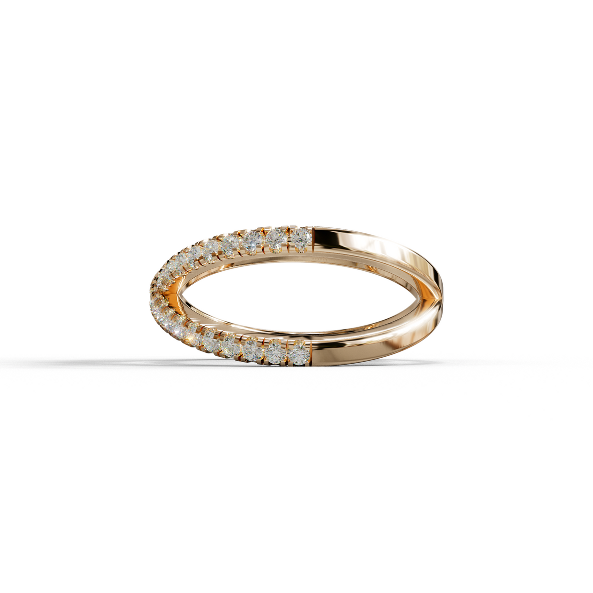 E-VVS Round Lab Grown Diamond Criss-Cross Wedding Band