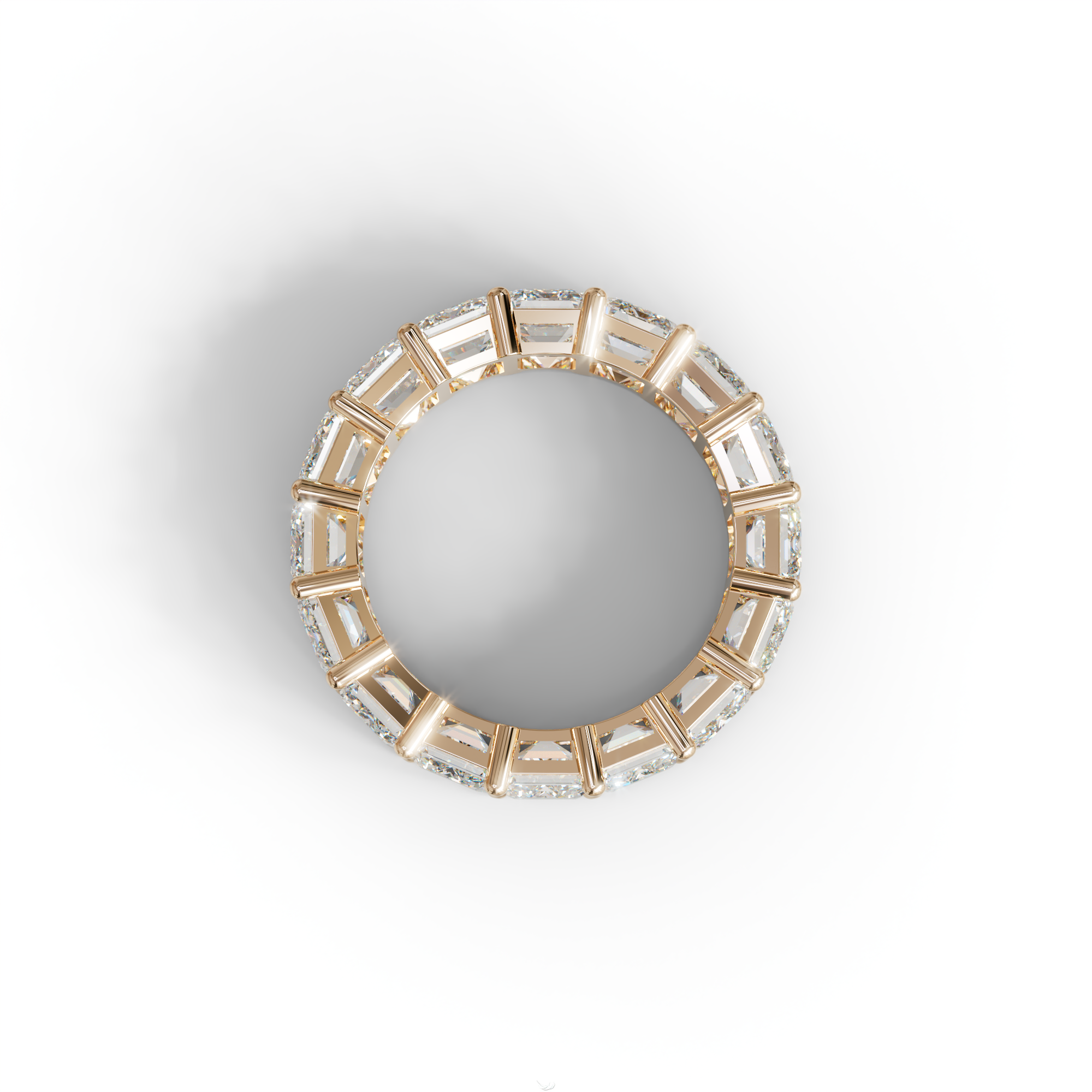 Lab‑Grown Emerald‑Cut Diamond Band – Classic Full‑Eternity Style - E-VVS
