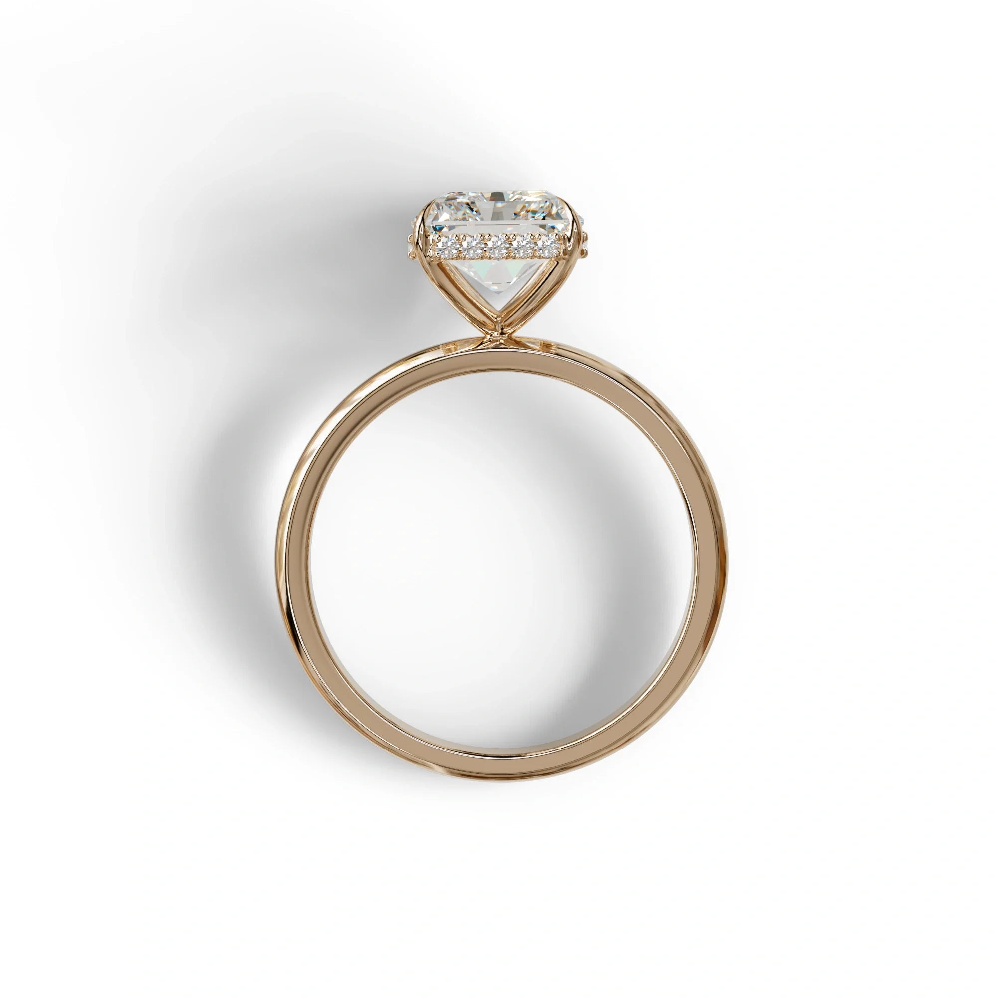 3 Carat E VVS Radiant Cut Hidden Halo Lab Grown Diamond Engagement Ring