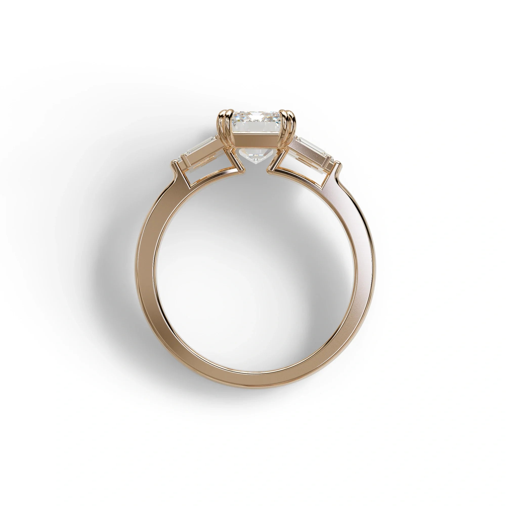 3 Carat Emerald Cut Lab Grown Diamond Engagement Ring - Leela
