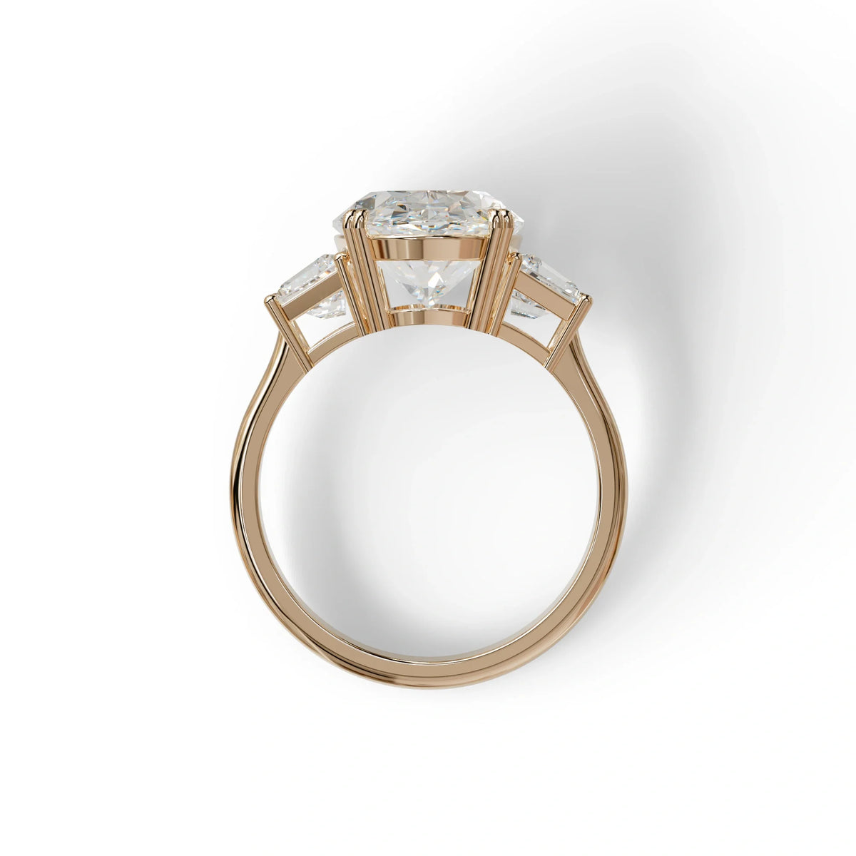 5 Carat Lab Grown Diamond Engagement Ring · Oval Cut Three Stone | Solstice - view 8
