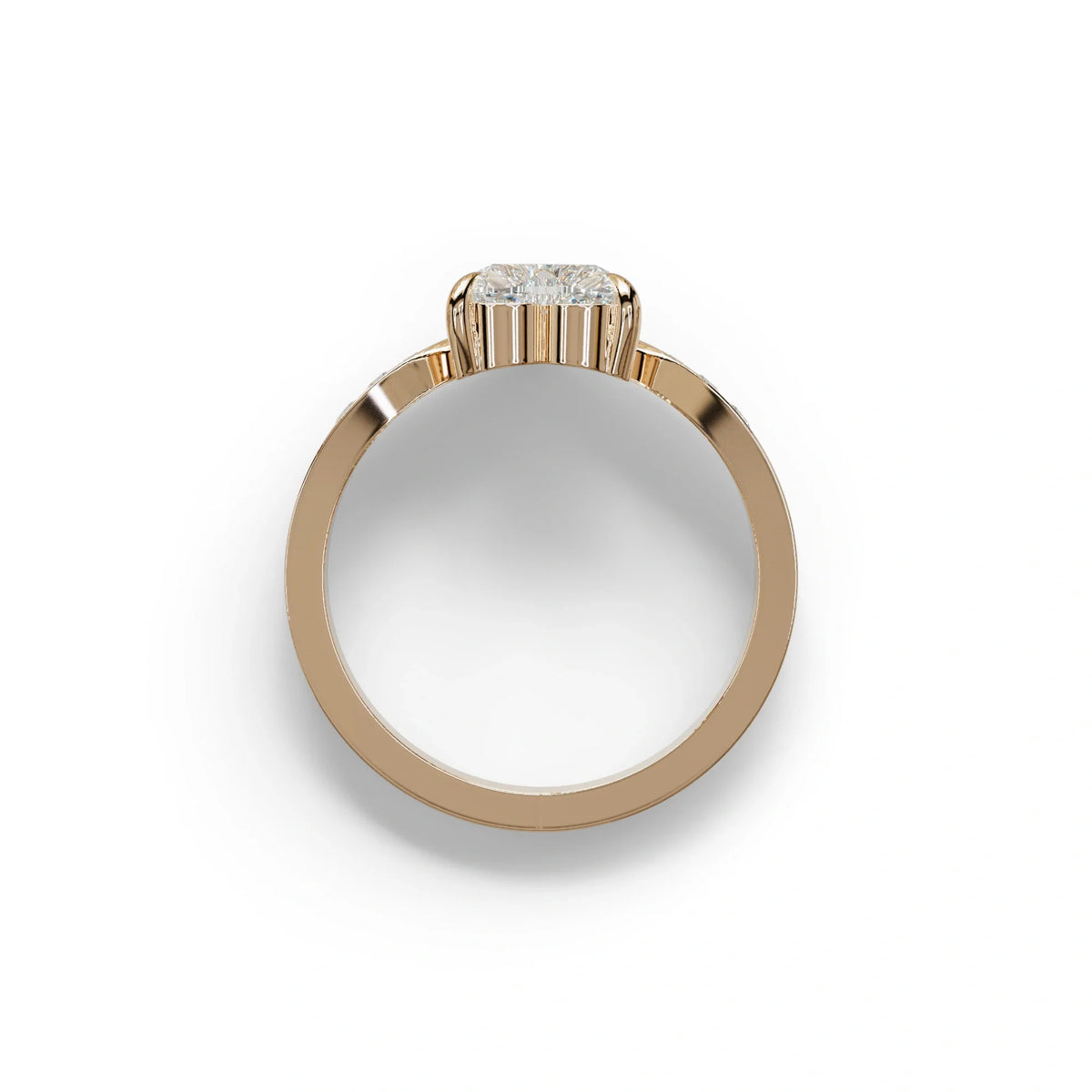 E VVS Heart Shape Lab Grown Diamond Engagement Ring - Moise