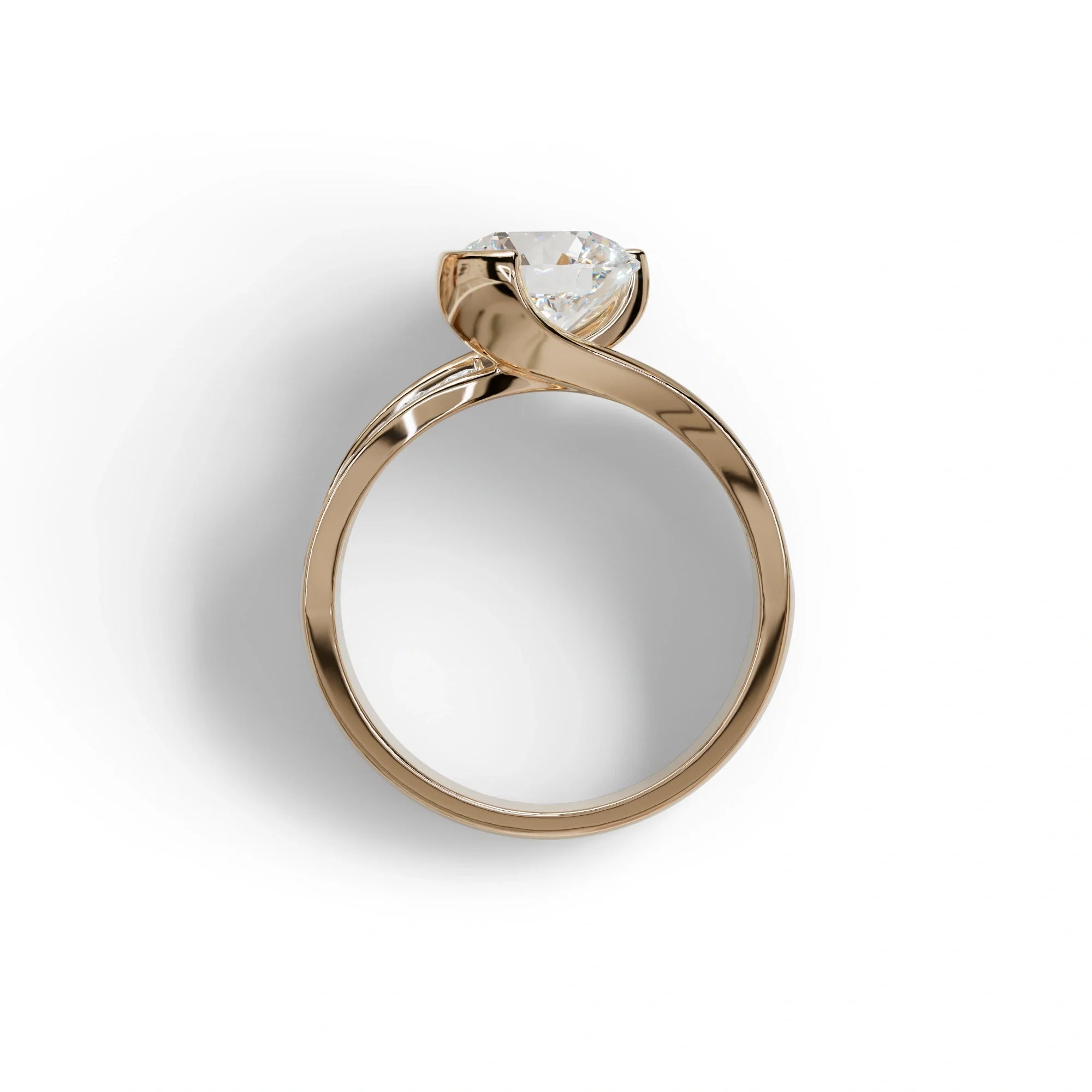 2 Carat E VVS Round Cut Lab Diamond Engagement Ring | Channel Setting - Avonlea