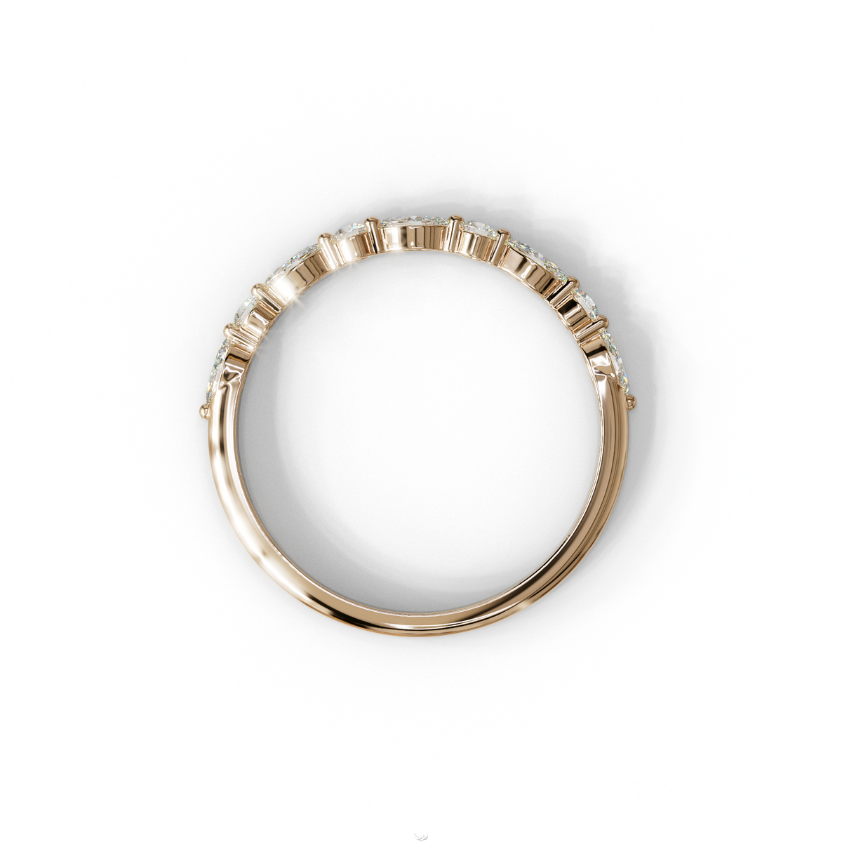 E/VVS Round & Marquise Lab Grown Diamond Wedding Band - 10 Stone Ring
