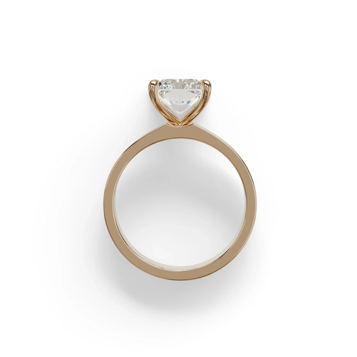 4Ct Radiant Cut Lab Grown Diamond Solitaire Engagement Ring - Crownfire