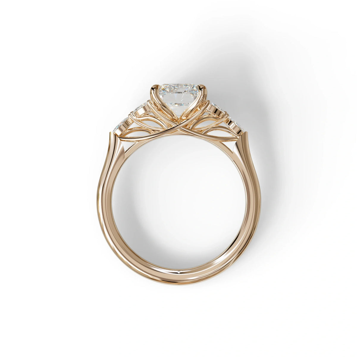 2.5 Carat Lab Grown Diamond Engagement Ring · Radiant Cut Nature-Inspired | Aurora - view 8