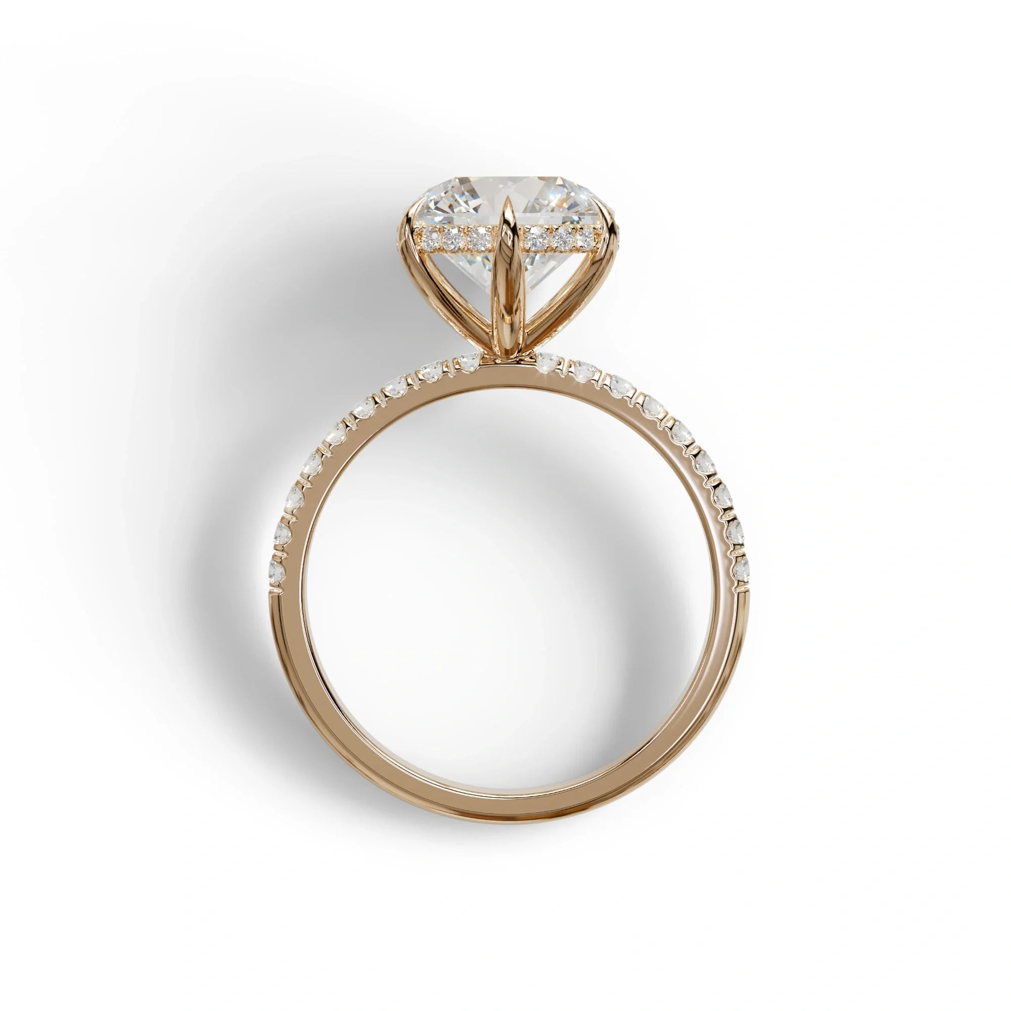 2.5 Carat Round Cut Hidden Halo & Pave Lab Grown Diamond Ring - Hyper Saga