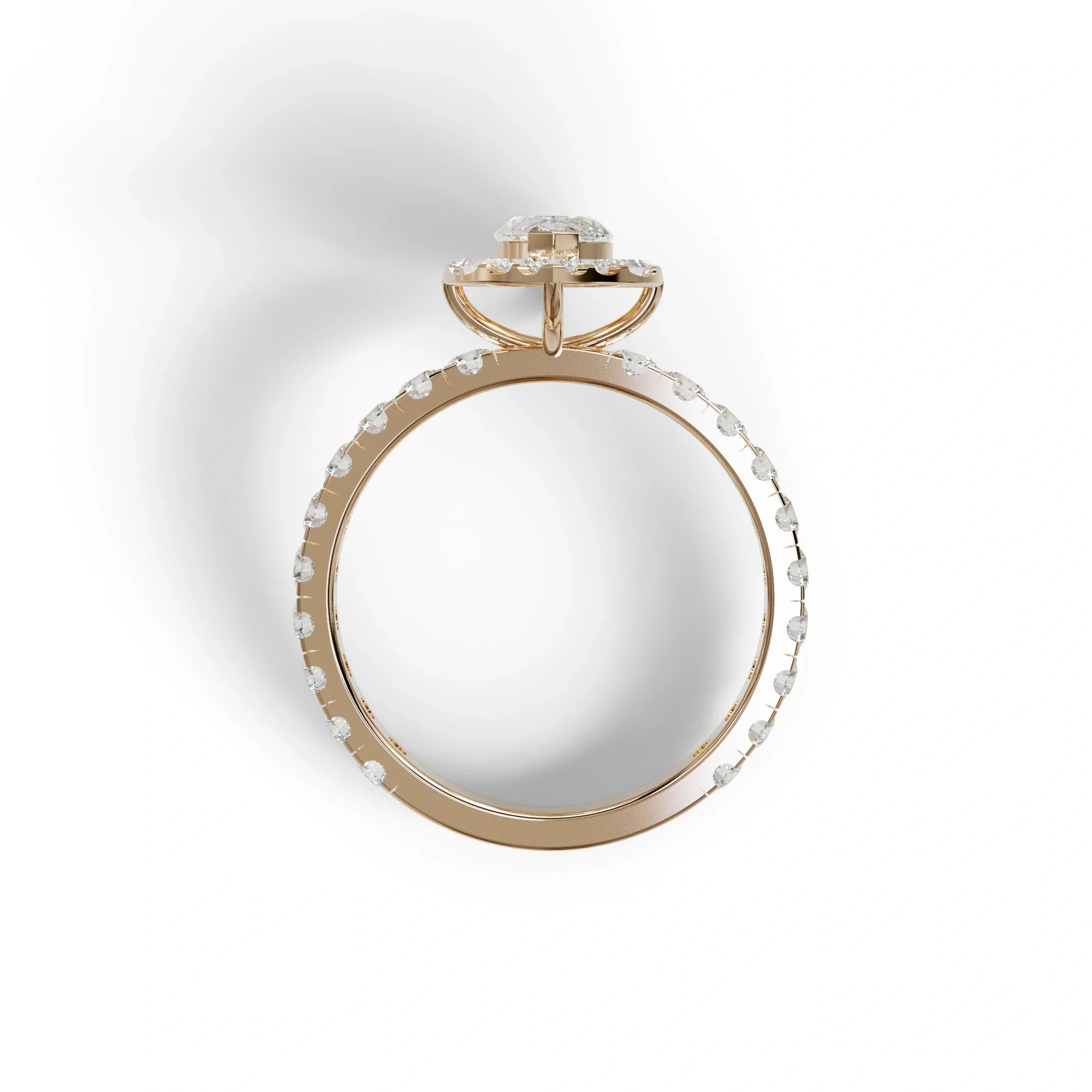 1 Carat E-VVS Marquise Halo Pave Lab Grown Diamond Ring - Luxe