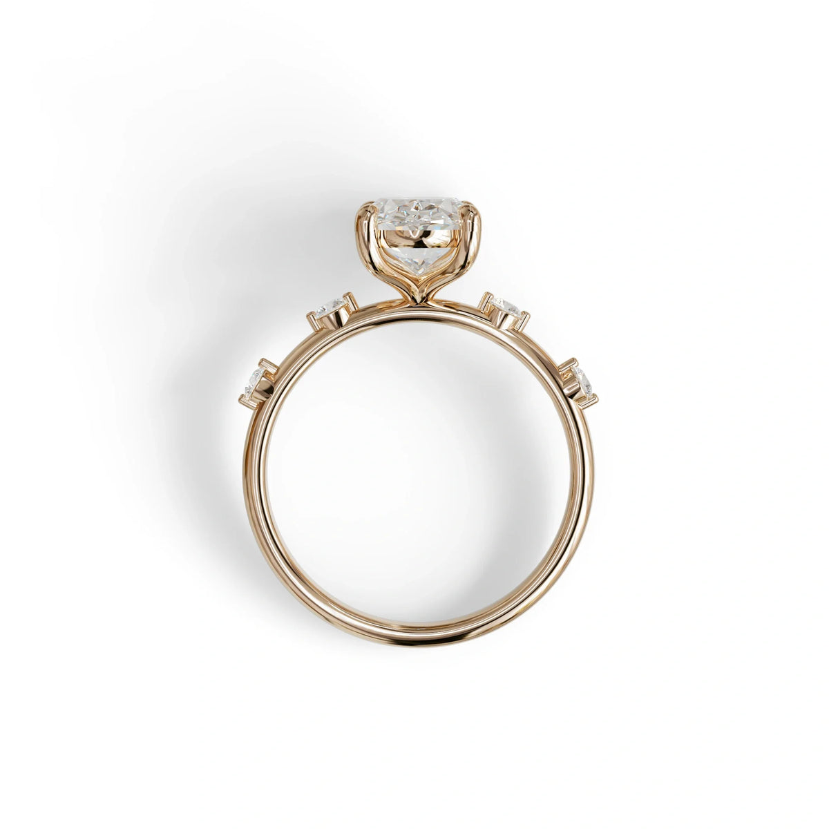 2 Ct Oval Cut Lab Diamond In Space-Chanel Setting Ring - Celestial