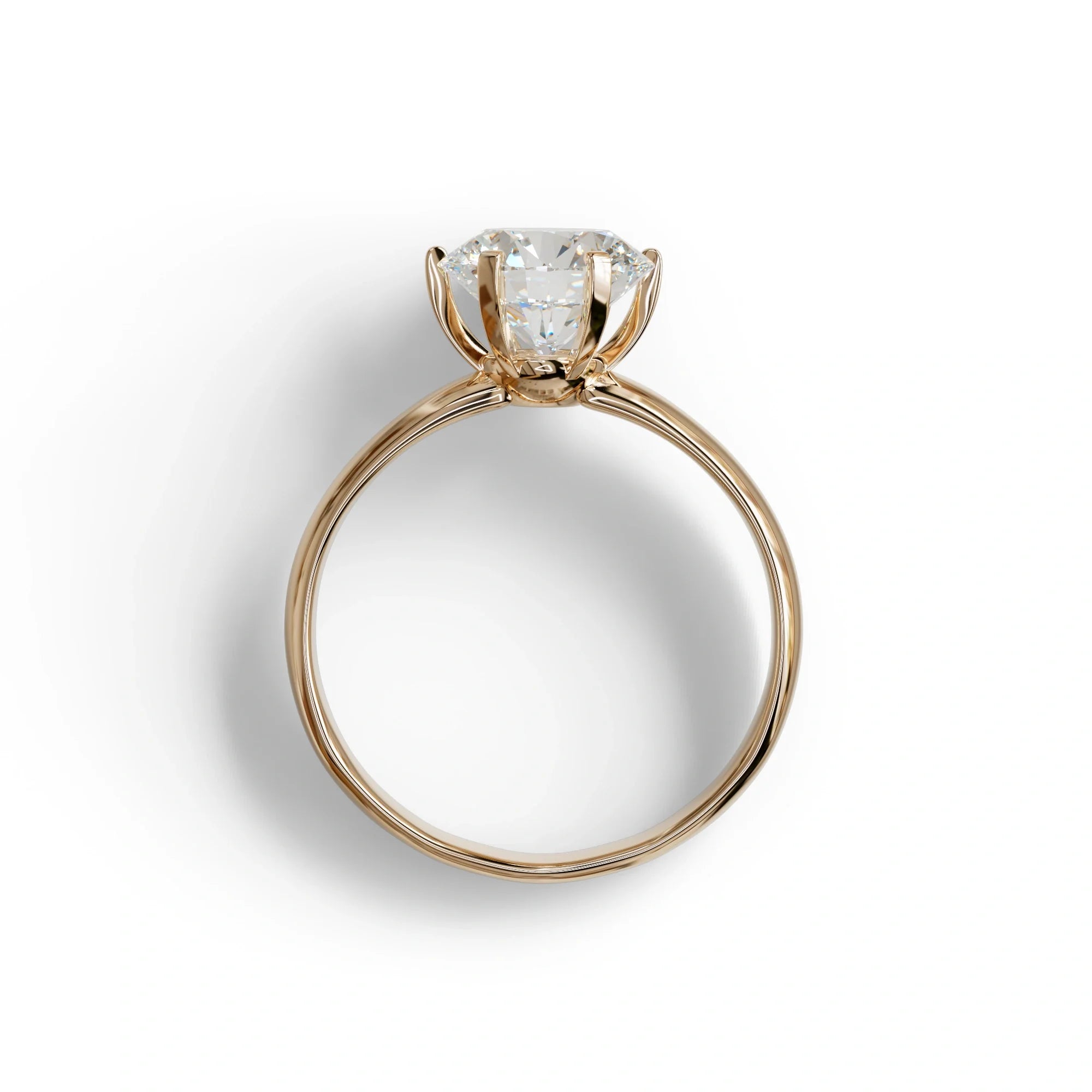 2 Carat E VVS Round Cut Solitaire Lab Diamond Ring - Fury