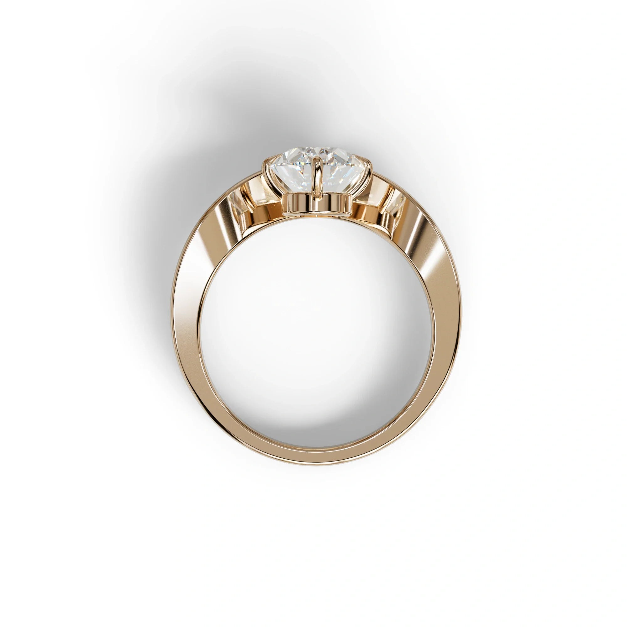 2 Carat Oval Cut Solitaire Lab Grown Diamond Engagement Ring | Nested Diamond Ring - Aura