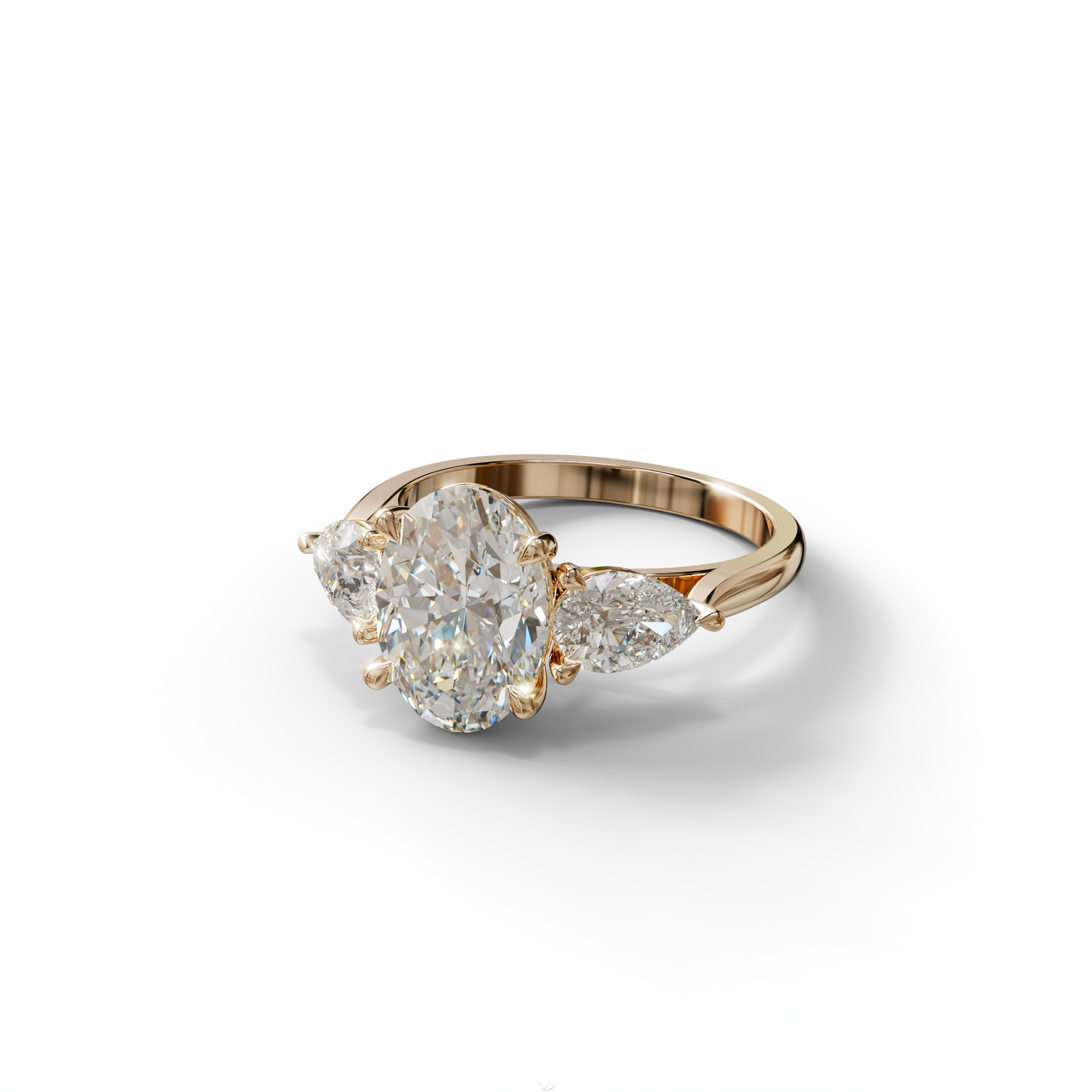 3 Carat Oval Cut Diamond Three Stone Engagement Ring – IGI Certified E VVS Lab Grown