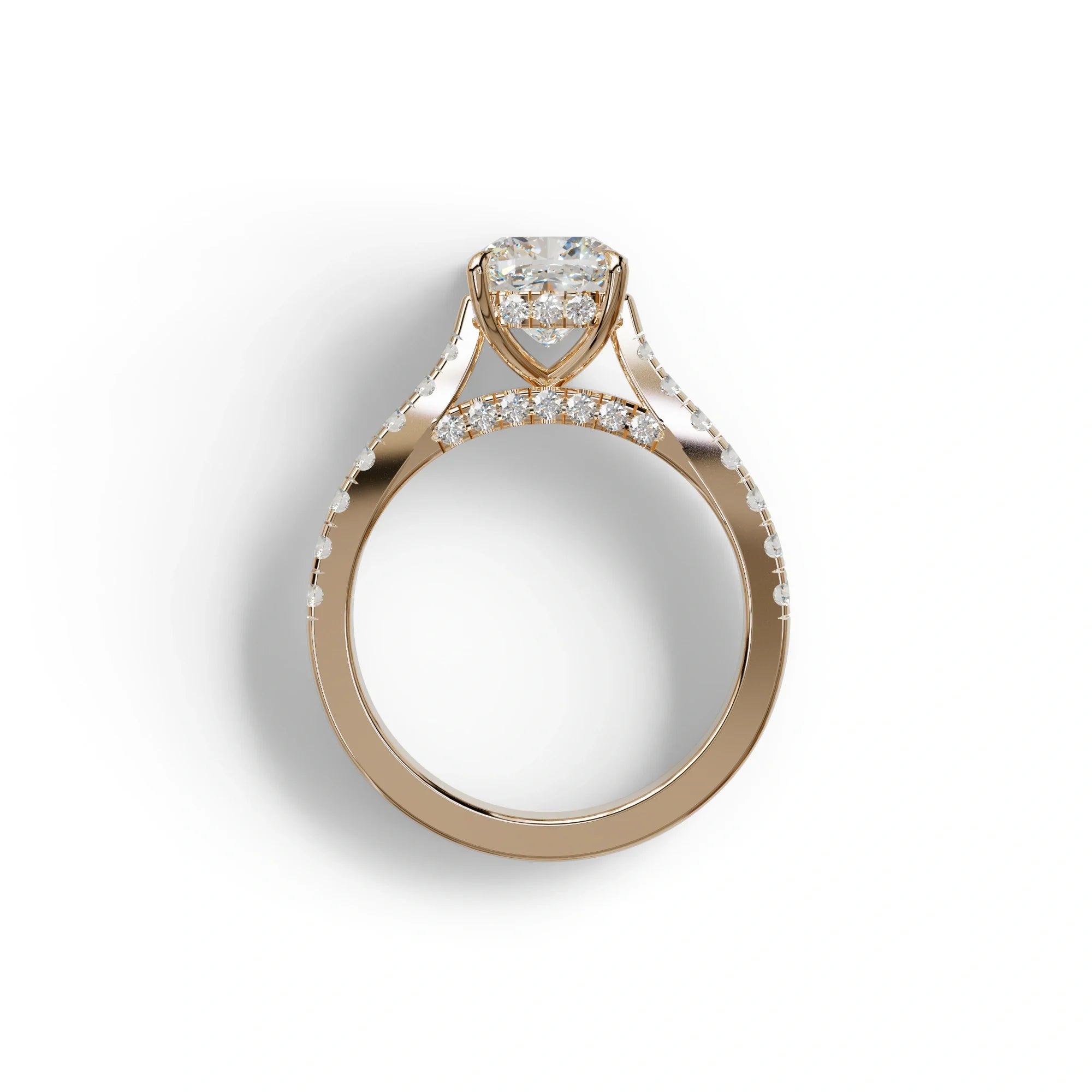 2 Carat E VVS Cushion Cut Lab Diamond Engagement Ring - Leo