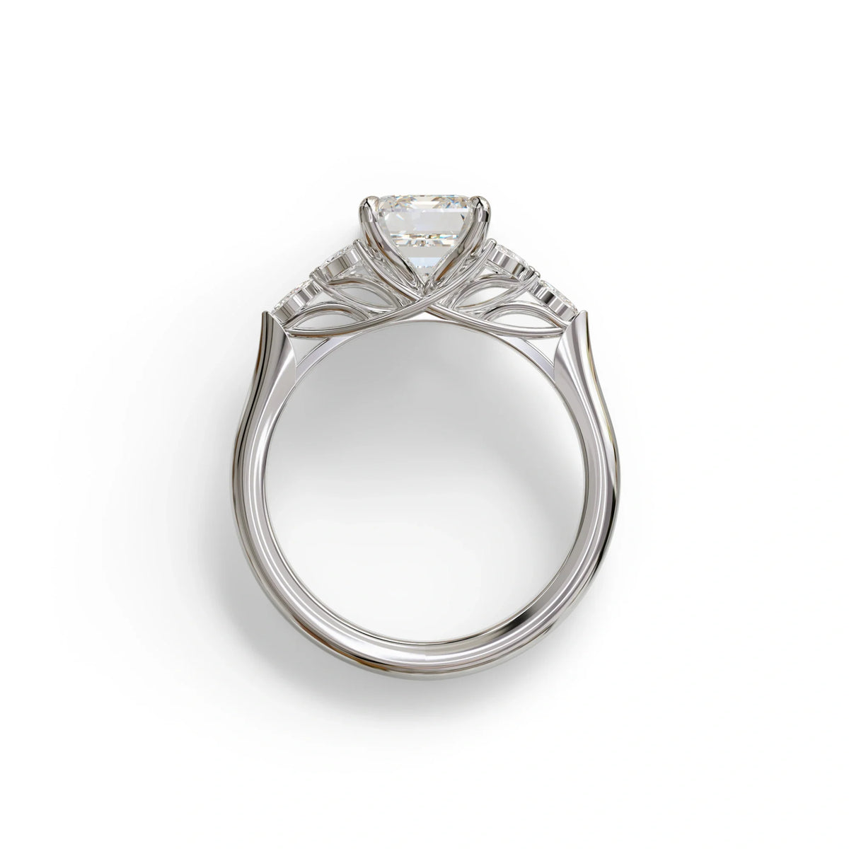 2.5 Carat Lab Grown Diamond Engagement Ring · Emerald Cut Nature-Inspired | Verona - view 9