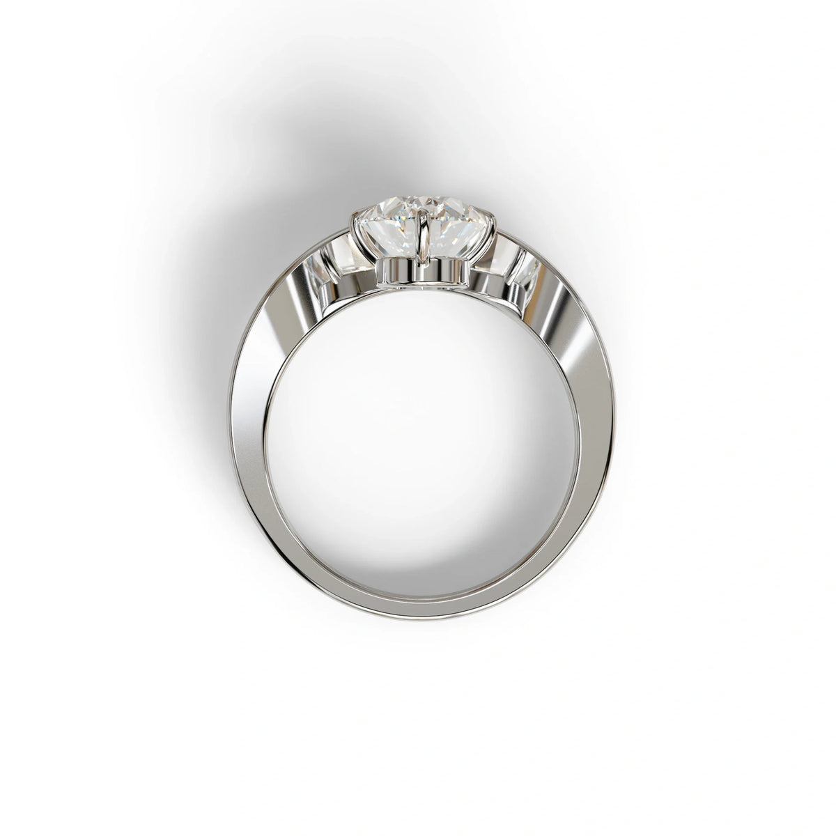 2 Carat Oval Cut Solitaire Lab Grown Diamond Engagement Ring | Nested Diamond Ring - Aura