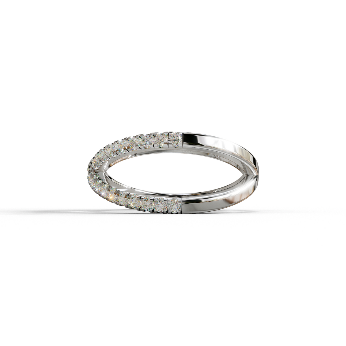 E-VVS Round Lab Grown Diamond Criss-Cross Wedding Band