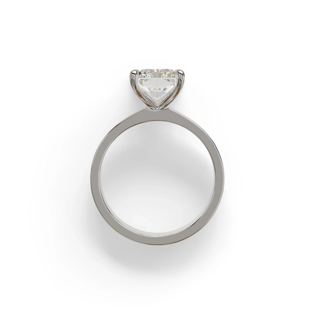 4Ct Radiant Cut Lab Grown Diamond Solitaire Engagement Ring - Crownfire