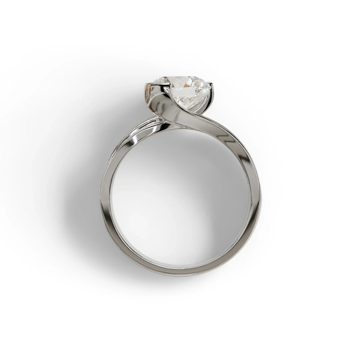 2 Carat E VVS Round Cut Lab Diamond Engagement Ring | Channel Setting - Avonlea