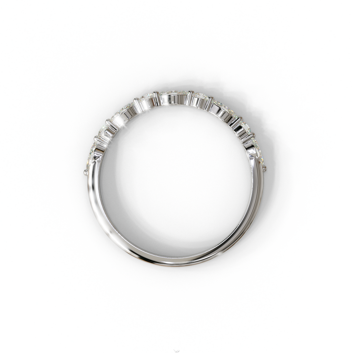 E/VVS Round & Marquise Lab Grown Diamond Wedding Band - 10 Stone Ring