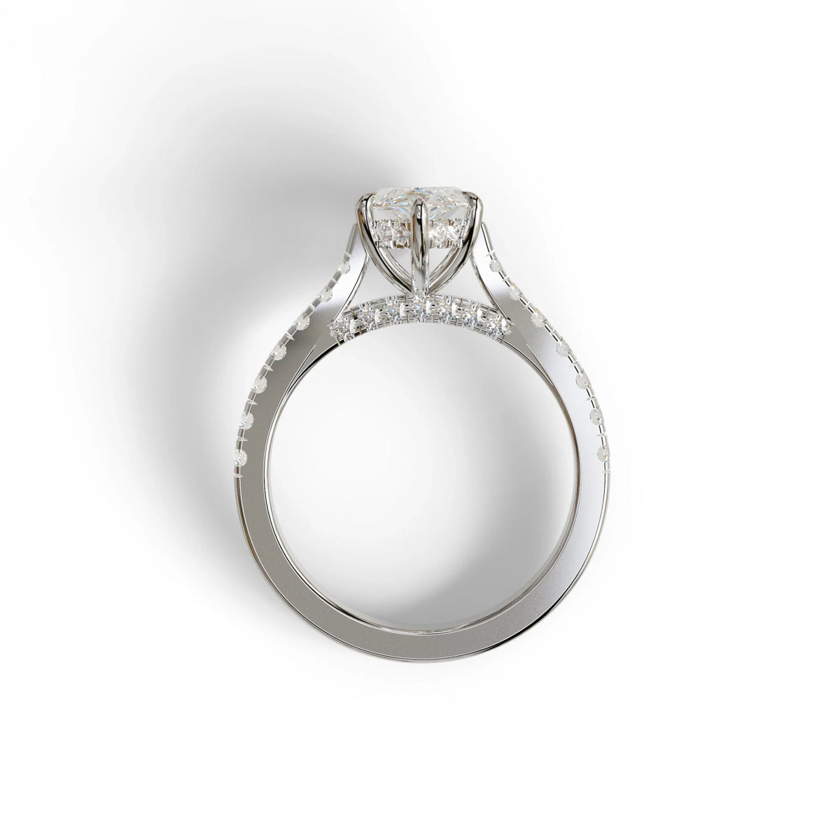 1.5 Carat E-VVS Marquise Cut Lab Diamond Hidden Halo & Pave Ring - Ash