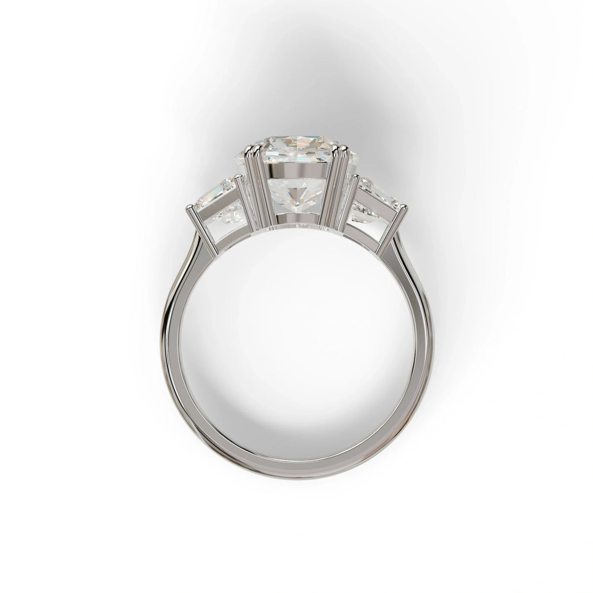 3.5 Carat Lab Grown Diamond Engagement Ring · Cushion Cut Three Stone | Trilogy - view 9