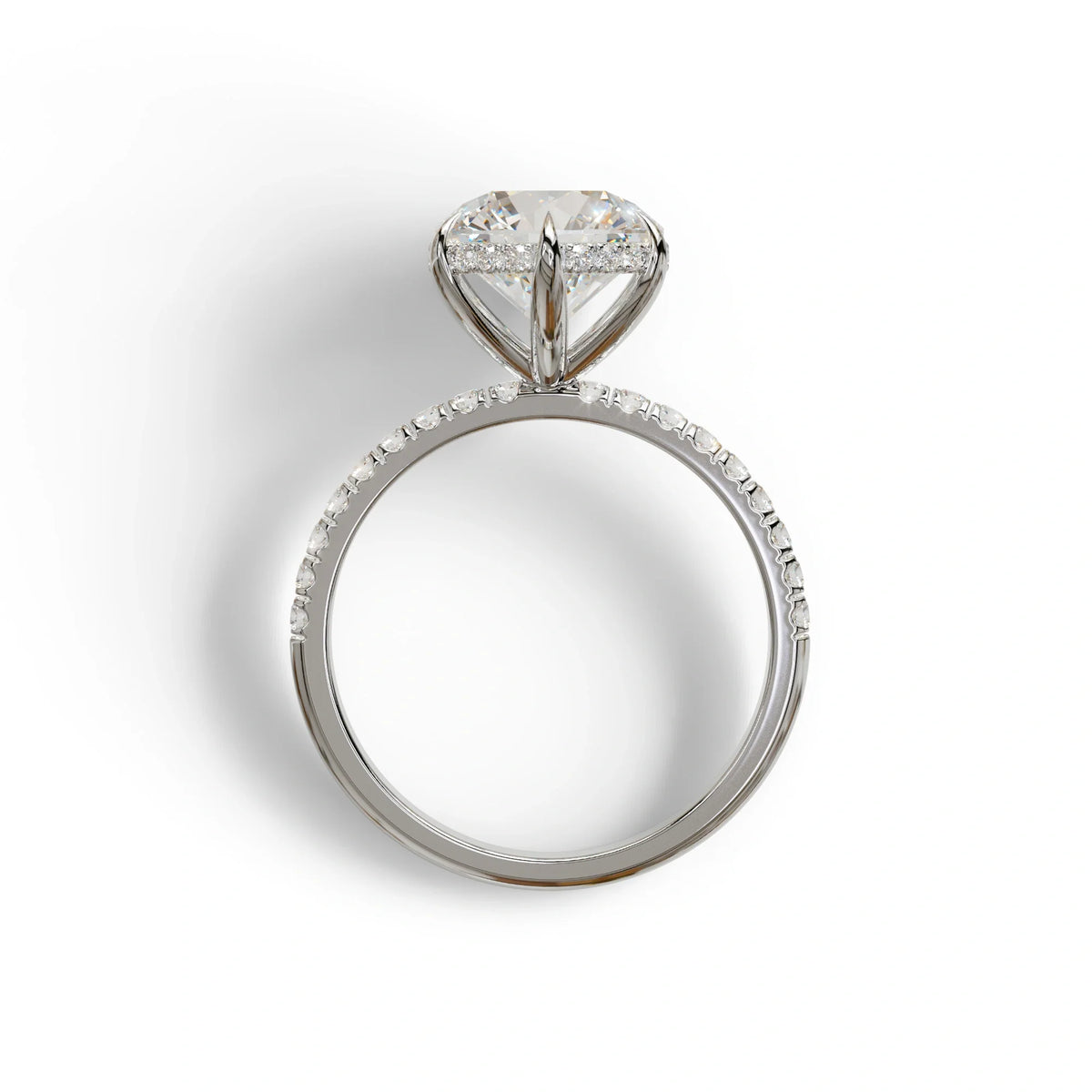 2.5 Carat Round Cut Hidden Halo & Pave Lab Grown Diamond Ring - Hyper Saga