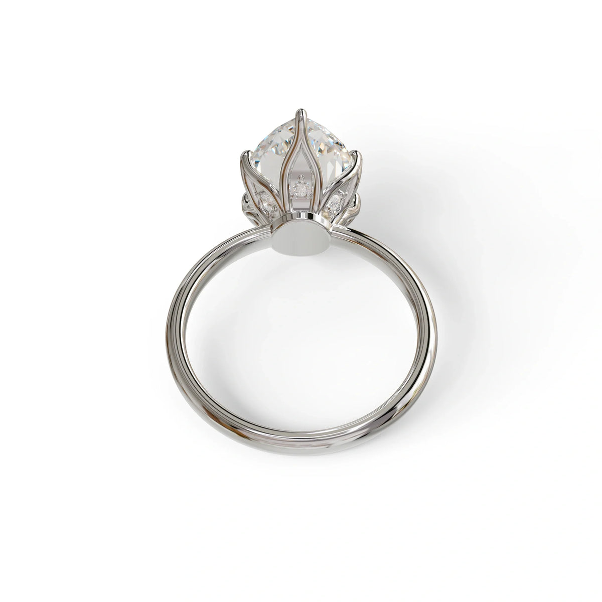 5 Carat Lab Grown Diamond Engagement Ring · Marquise Cut Hidden Halo | Etoile - view 9