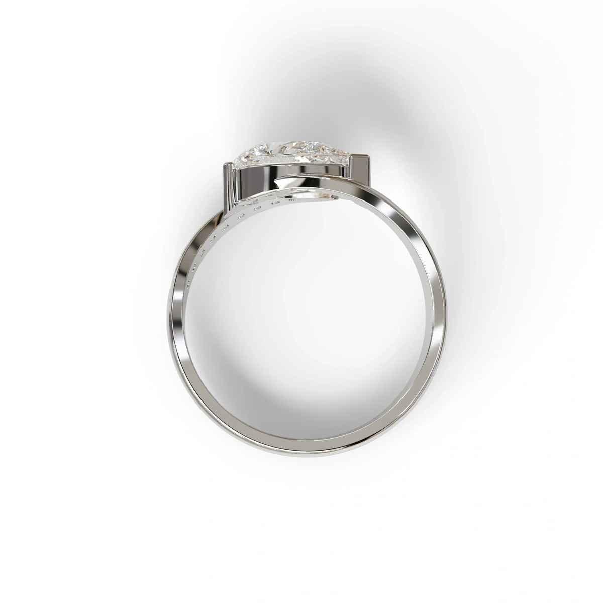 1 Carat E VVS Pear Cut Unique Lab Grown Diamond Ring - Capricorn