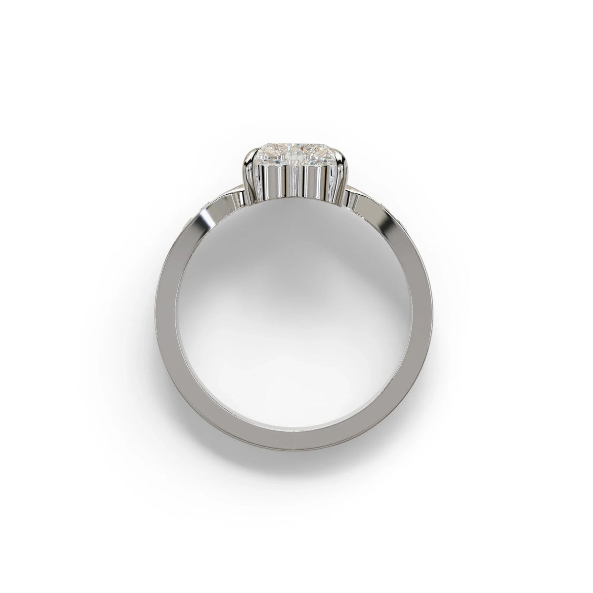 E VVS Heart Shape Lab Grown Diamond Engagement Ring - Moise
