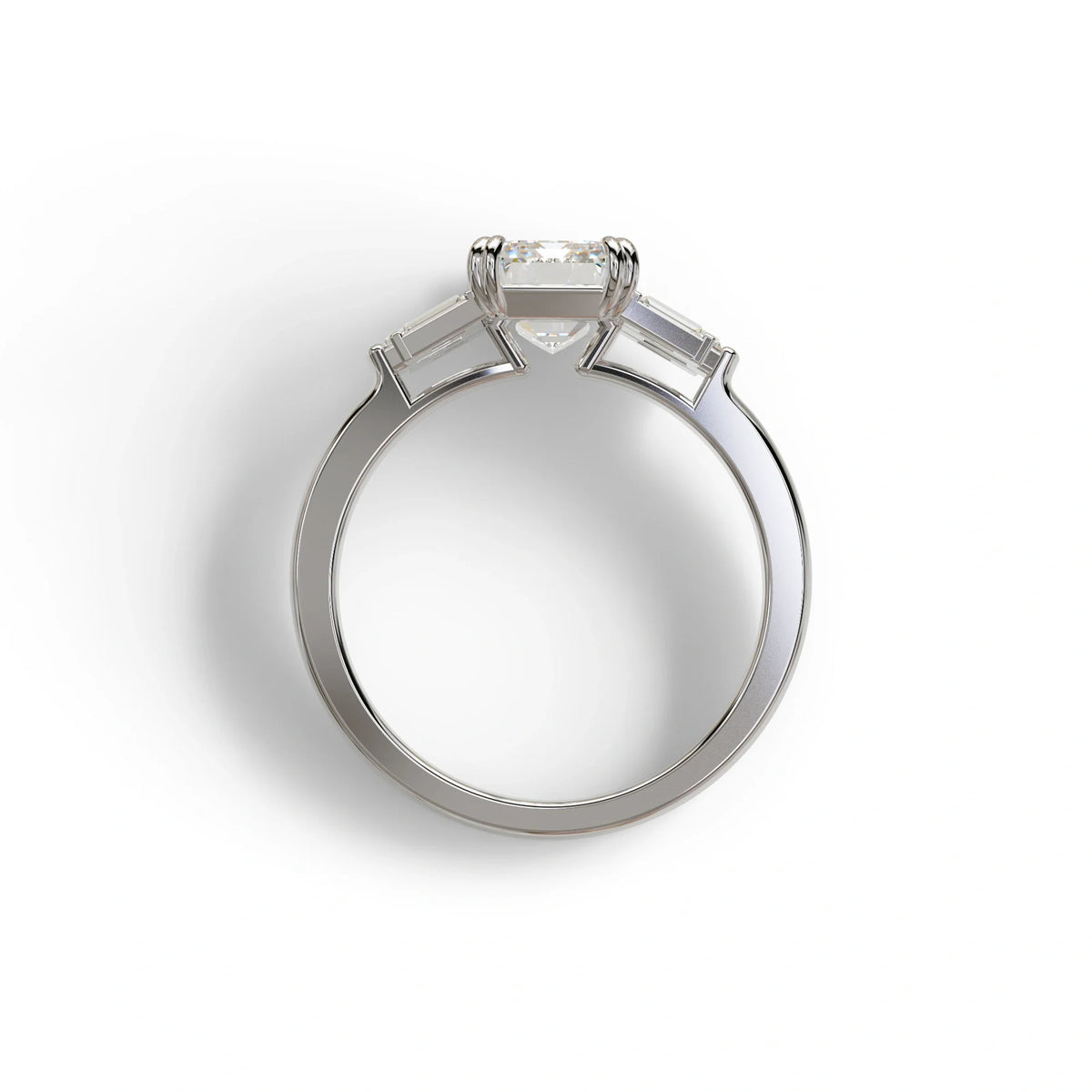 3 Carat Emerald Cut Lab Grown Diamond Engagement Ring - Leela